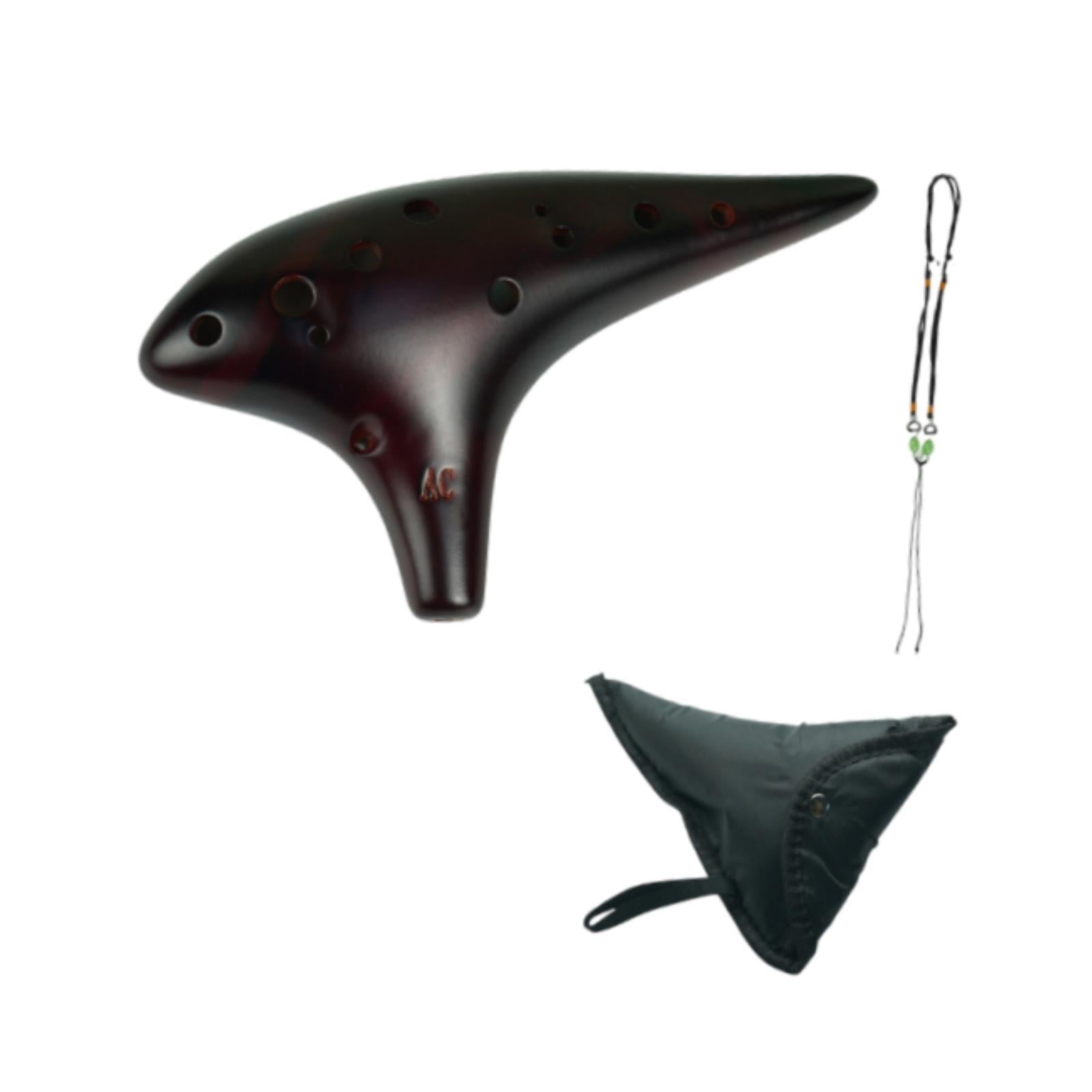 12 Hole Ocarinas with Neck Strap Cord Pure Tone for Adults Beginners Husband Brown