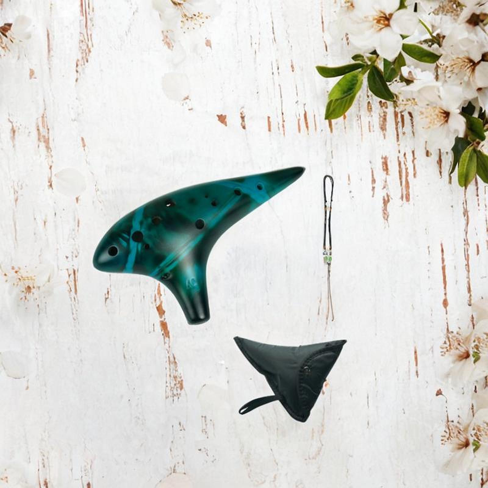 12 Hole Ocarinas with Neck Strap Cord Pure Tone for Adults Beginners Husband Blue