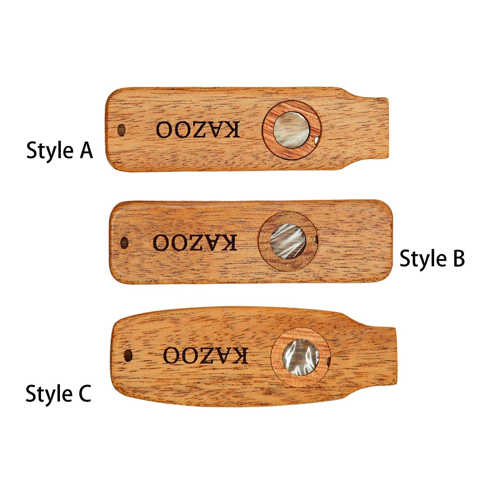 Wooden Kazoo Funny Musical Toy Wind Instrument for Enthusiasts BBQ Beginners Style A