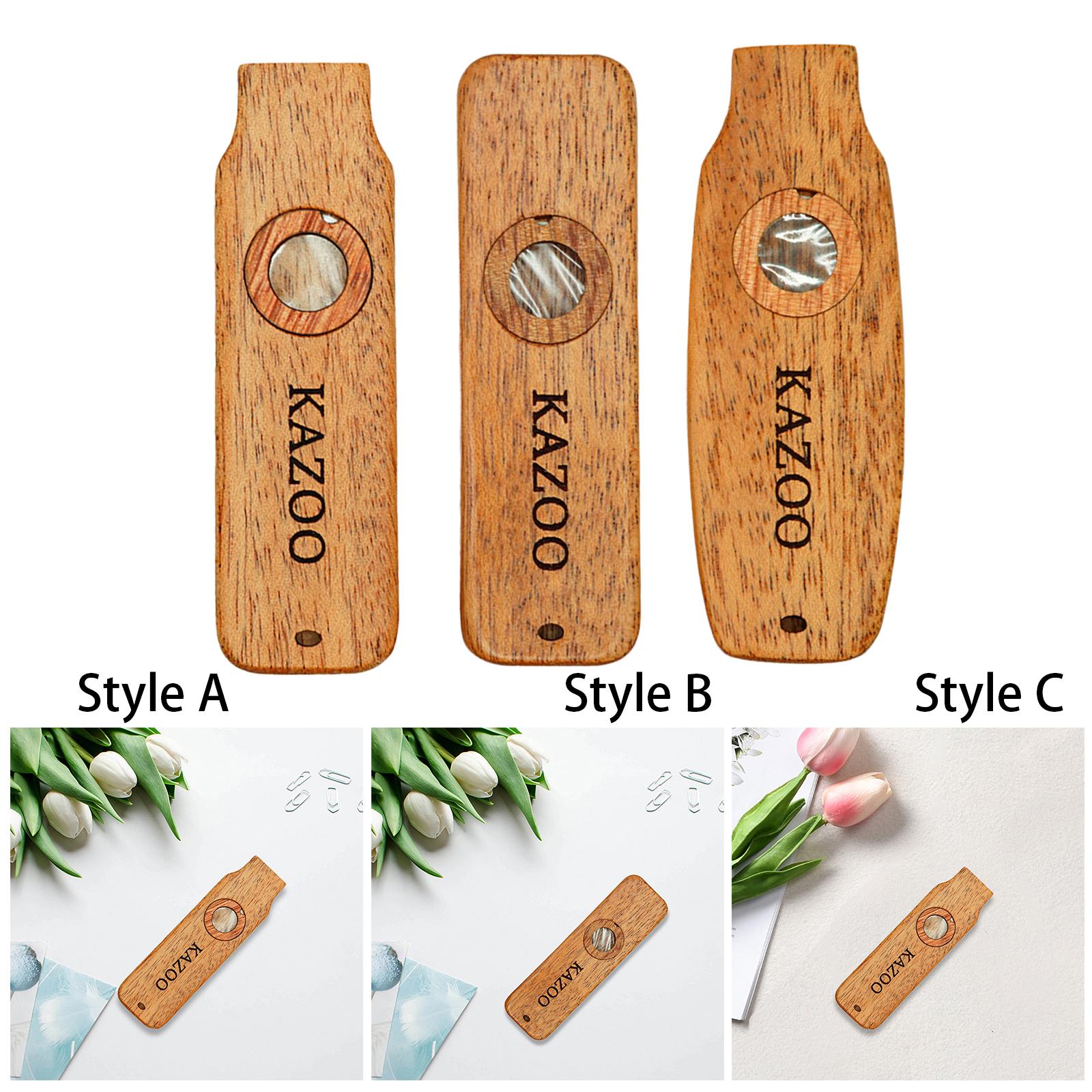 Wooden Kazoo Funny Musical Toy Wind Instrument for Enthusiasts BBQ Beginners Style A