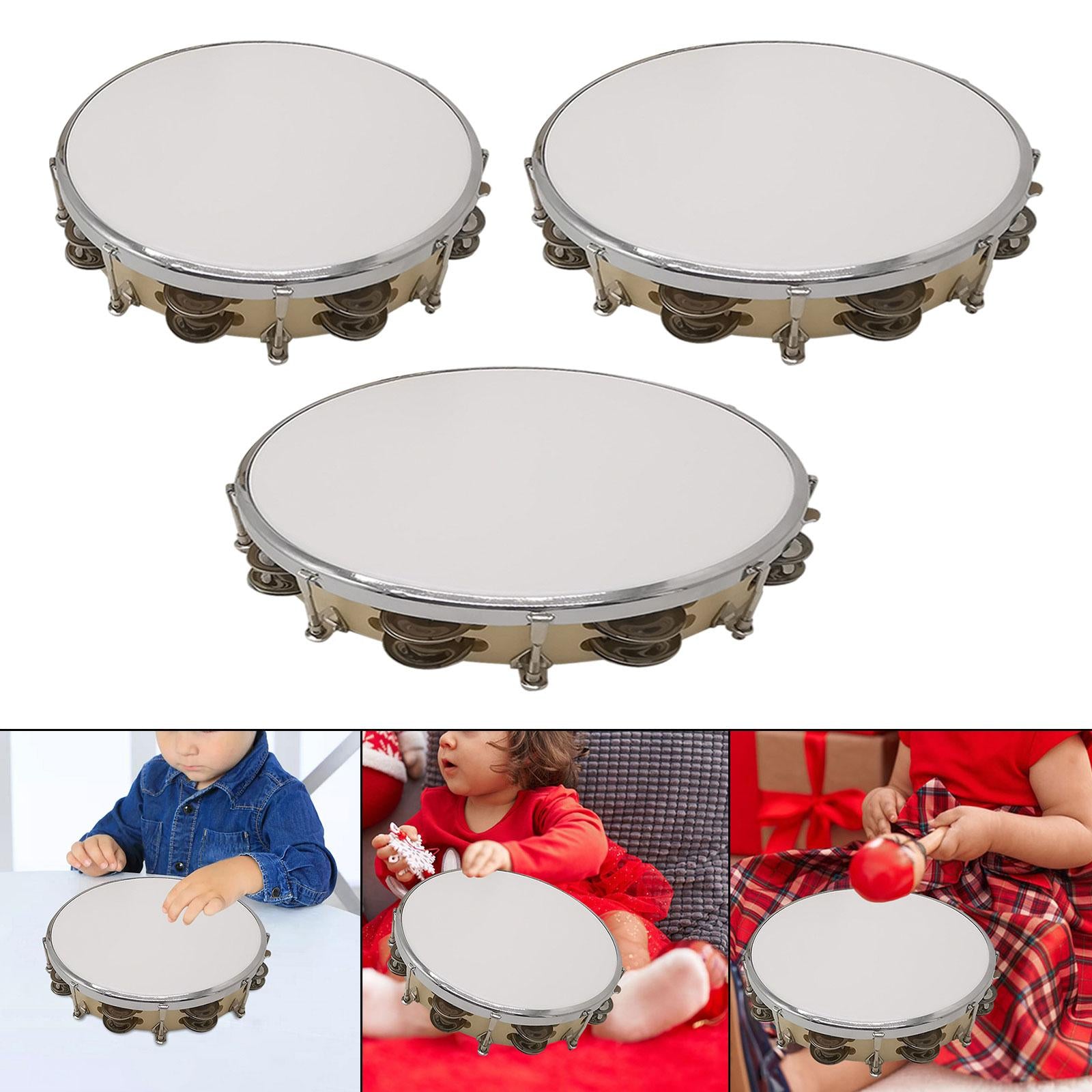 Tambourine Gift Accessories Hand Drum for Kids and Adults Dance Photo Taking 20 cmx5.5 cm