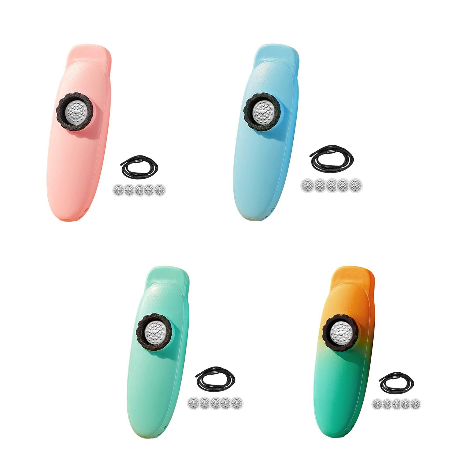 Kazoo Flute Compact 5Pcs Membranes with Lanyard for All Ages Children Lovers pink