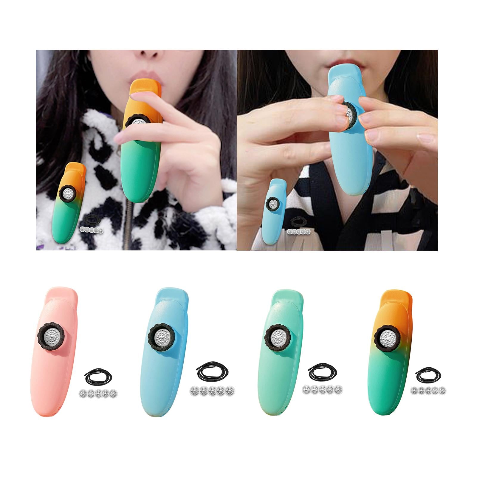 Kazoo Flute Compact 5Pcs Membranes with Lanyard for All Ages Children Lovers pink