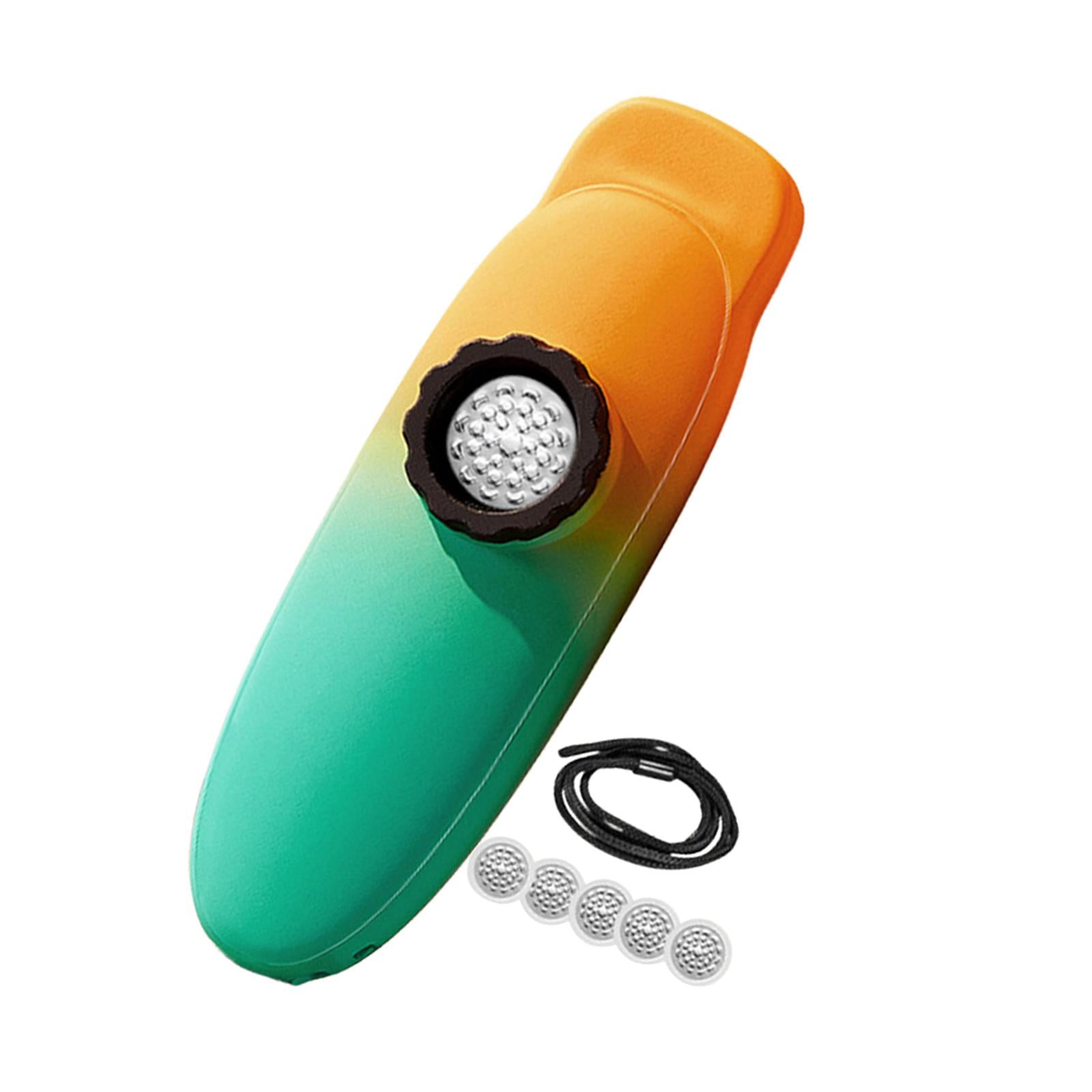 Kazoo Flute Compact 5Pcs Membranes with Lanyard for All Ages Children Lovers orange green