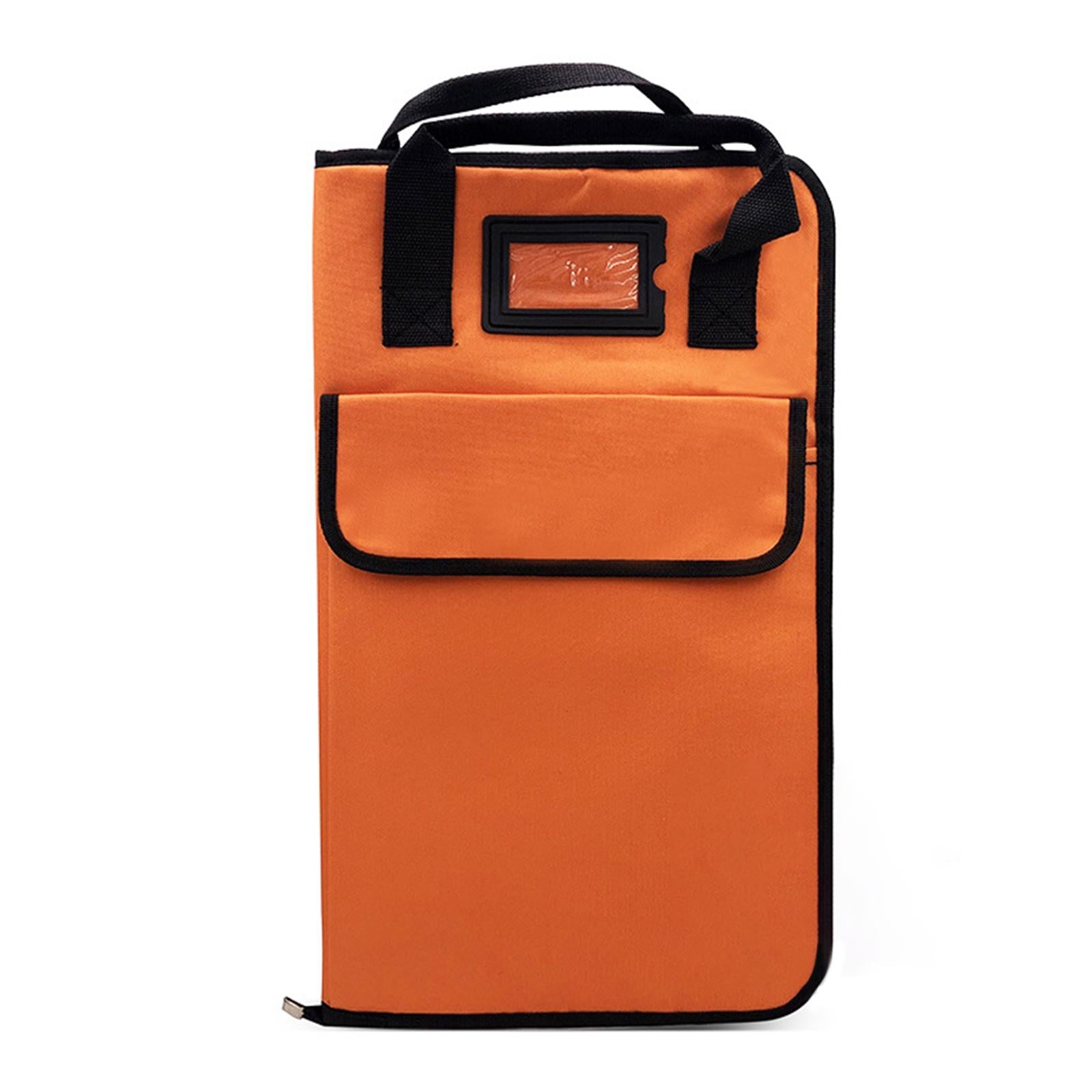 Drum Stick Bag Hold 12 Pair Professional with Handle Heavy Duty Storage Case Orange