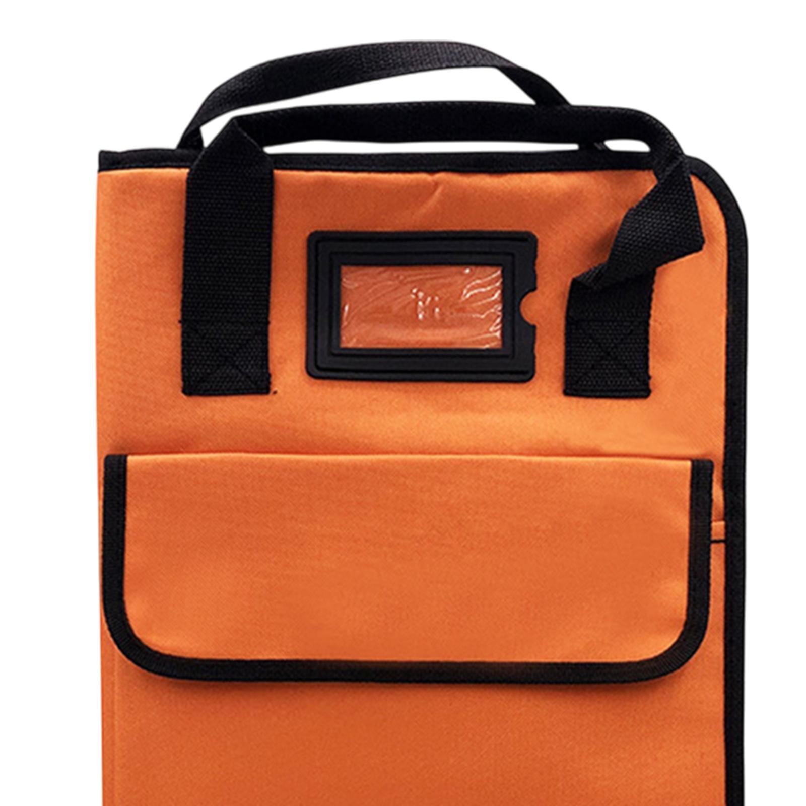 Drum Stick Bag Hold 12 Pair Professional with Handle Heavy Duty Storage Case Orange