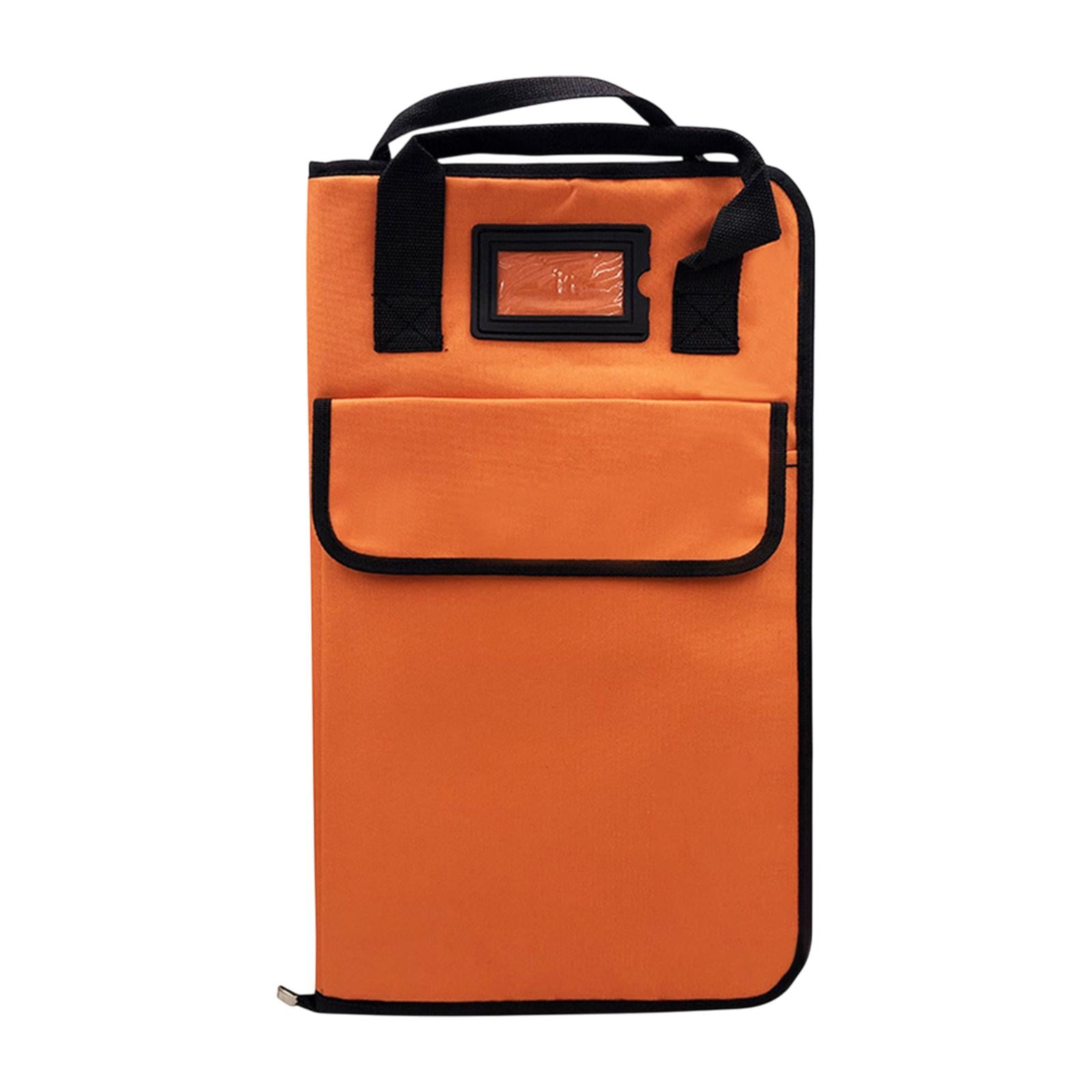 Drum Stick Bag Hold 12 Pair Professional with Handle Heavy Duty Storage Case Orange