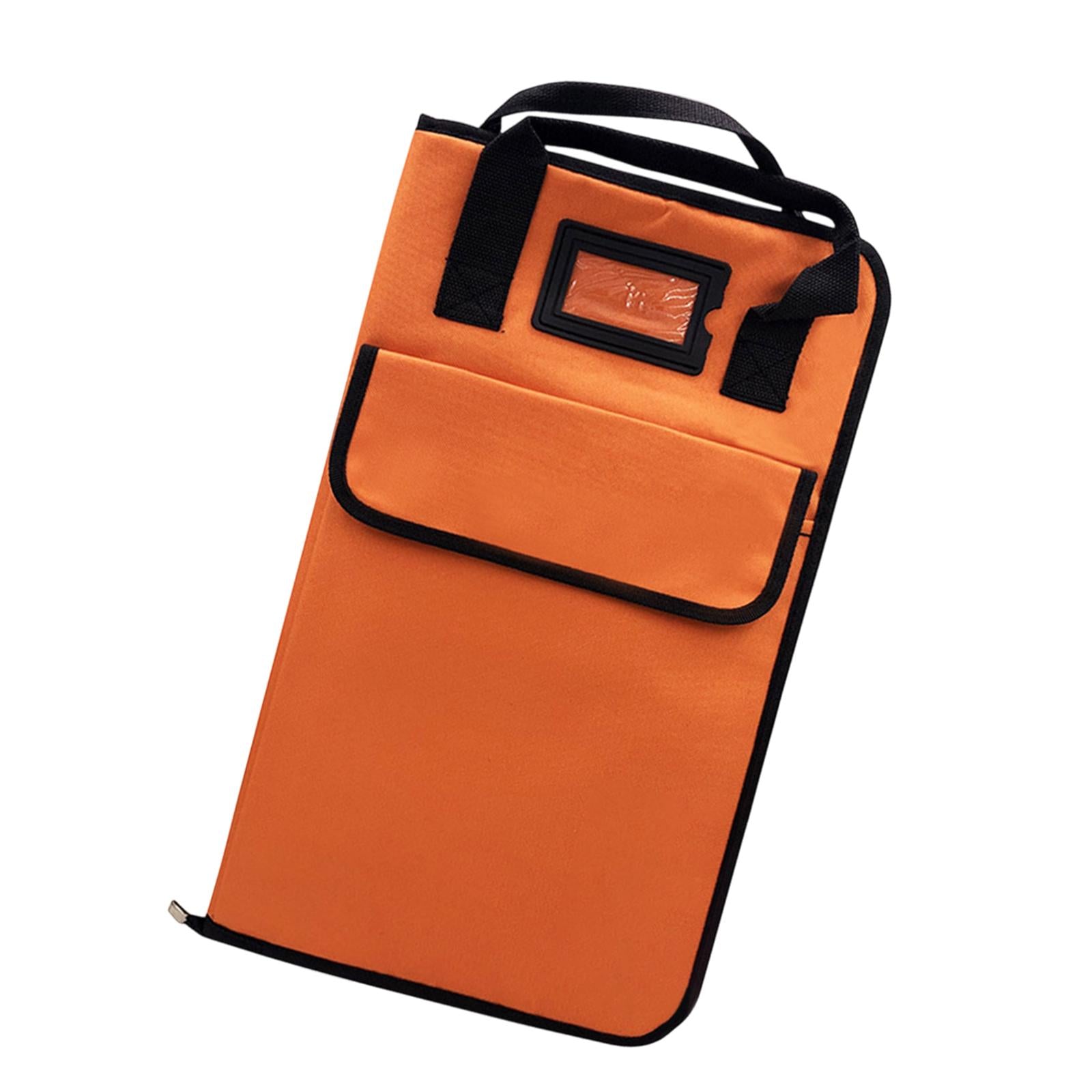 Drum Stick Bag Hold 12 Pair Professional with Handle Heavy Duty Storage Case Orange