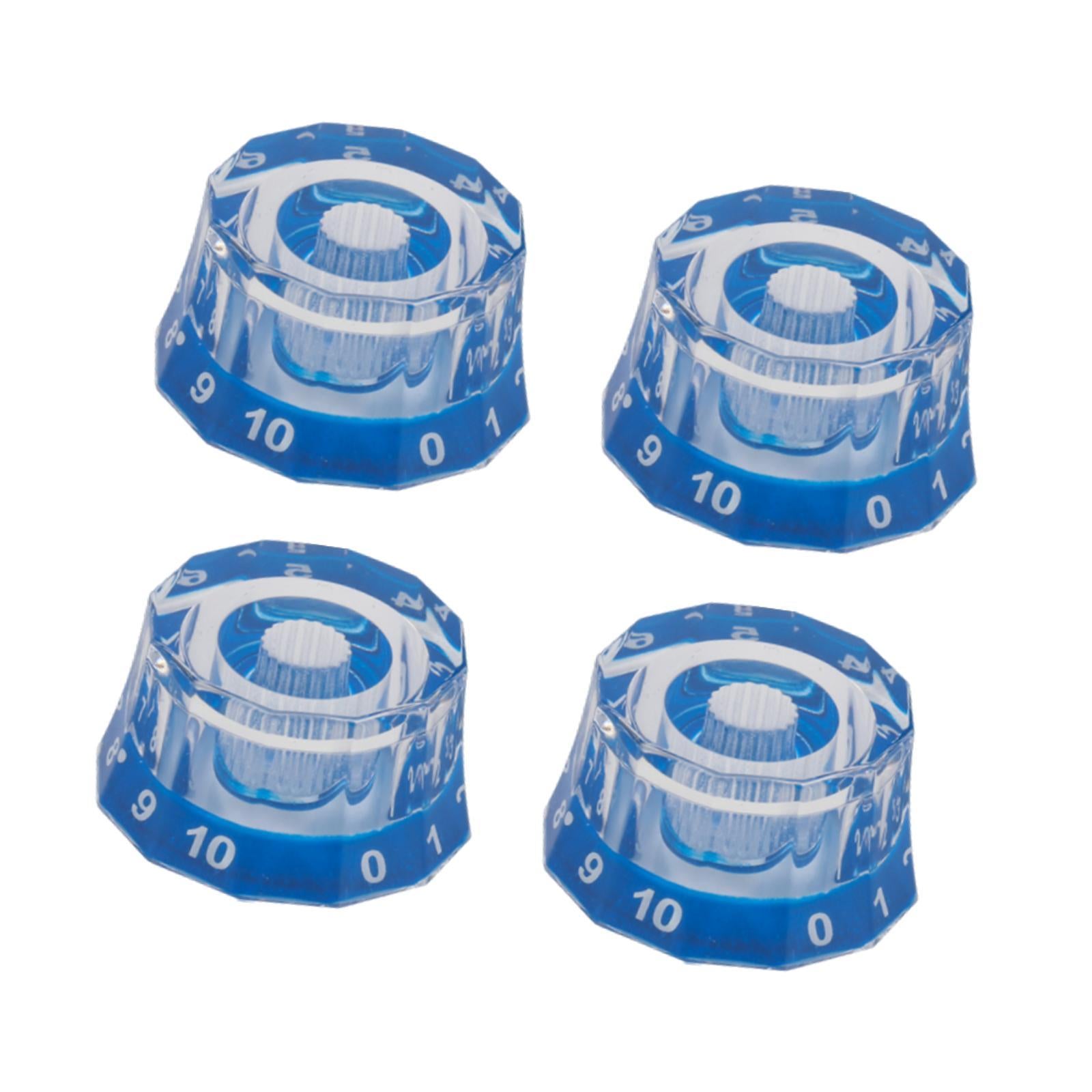 4Pcs Guitar Knobs Acrylic Universal Bass Knob Spare Parts Repair Maintenance Blue