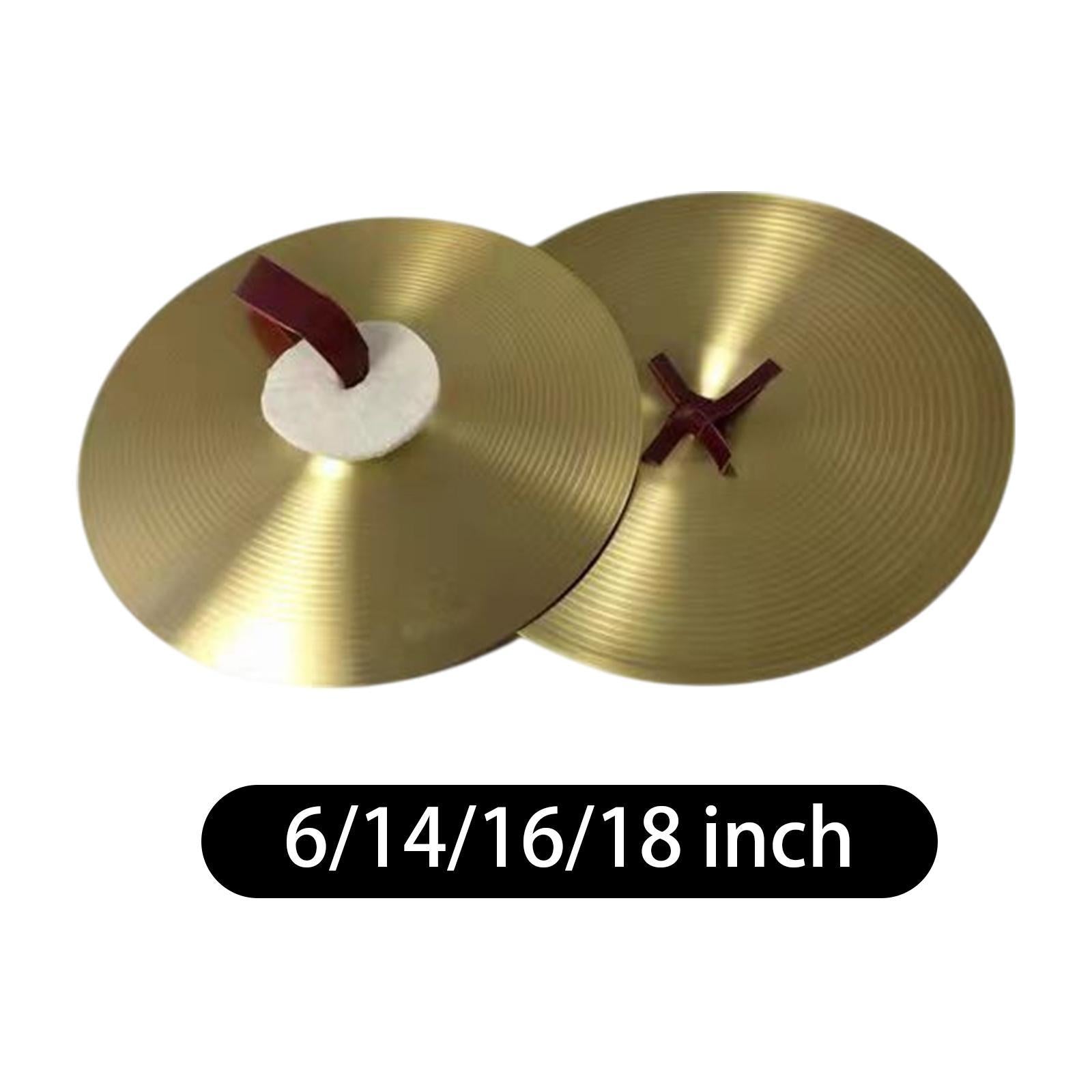 2 Pieces Crash Cymbals Musical Instrument for Professionals Band Performance 6 inch