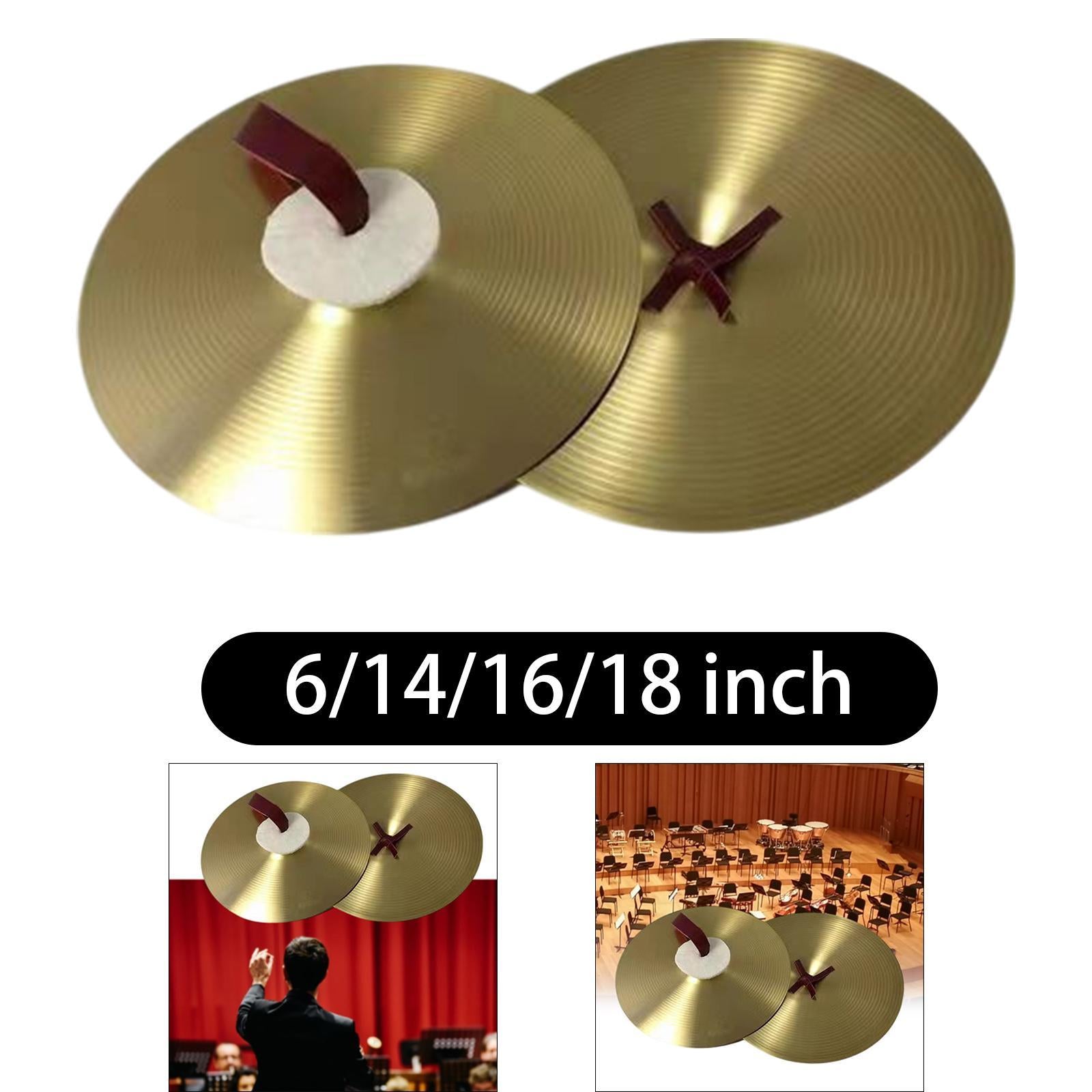 2 Pieces Crash Cymbals Musical Instrument for Professionals Band Performance 6 inch