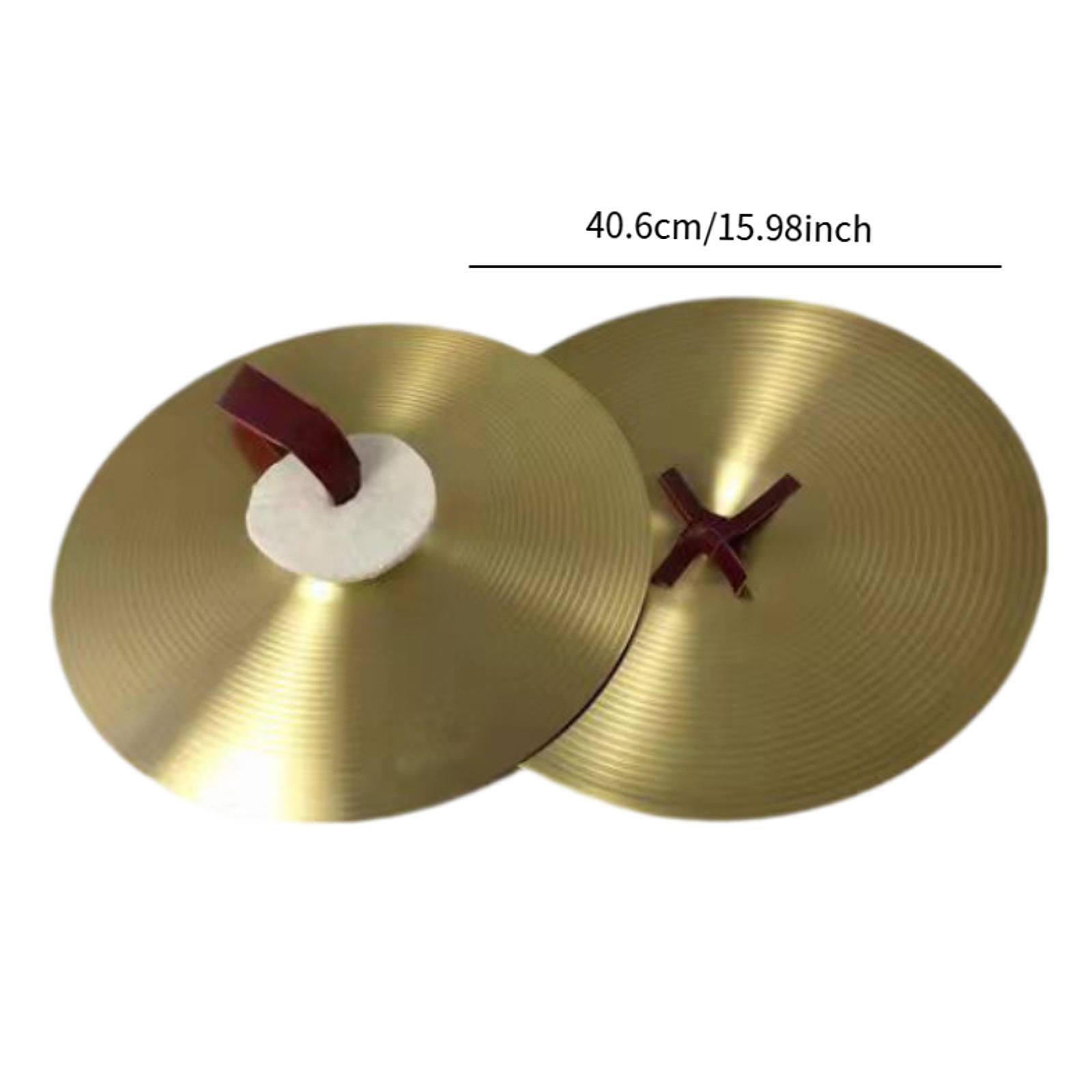 2 Pieces Crash Cymbals Musical Instrument for Professionals Band Performance 16 inch