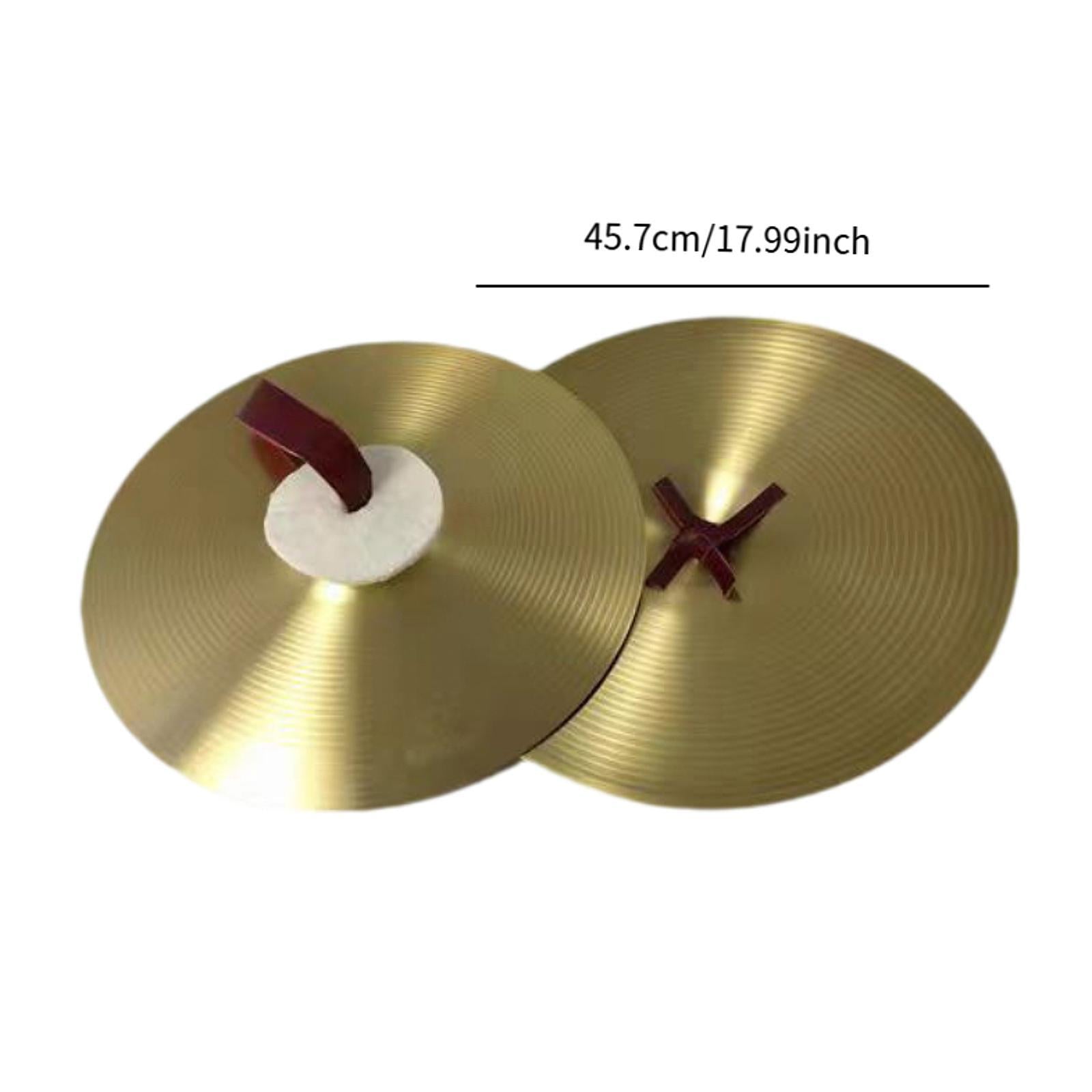 2 Pieces Crash Cymbals Musical Instrument for Professionals Band Performance 18 inch