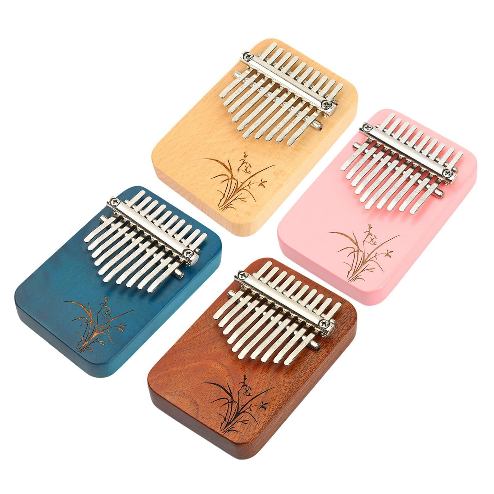 Wood Mbira with 10 Notes Wood Thumb Piano Finger Piano Mbira Lightweight Wood Color