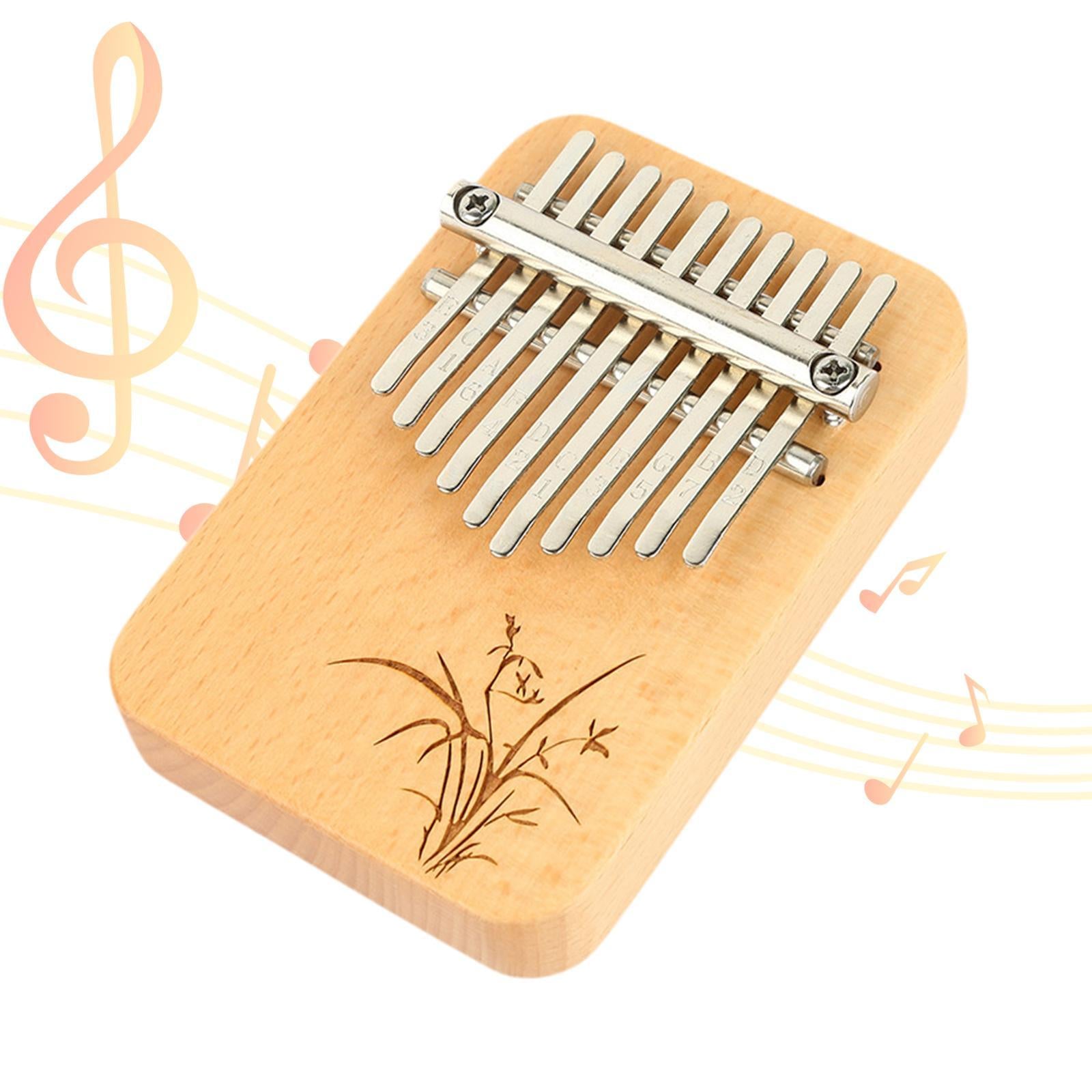 Wood Mbira with 10 Notes Wood Thumb Piano Finger Piano Mbira Lightweight Wood Color