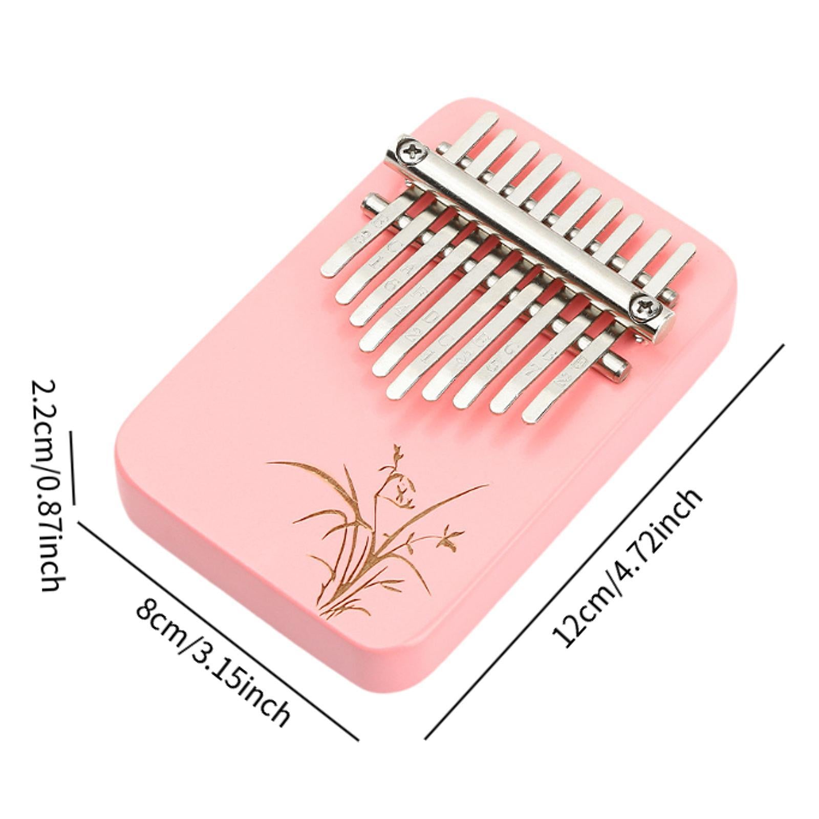 Wood Mbira with 10 Notes Wood Thumb Piano Finger Piano Mbira Lightweight Pink