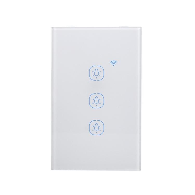 2.4G 3 Buttons Smart Light Wall Switch, Support Alexa / Google Home Voice Control, US Plug