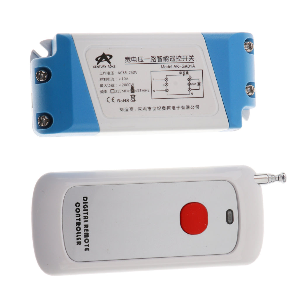 433 Mhz DC 15V-120V Wireless Remote Control Switch Garage Security System