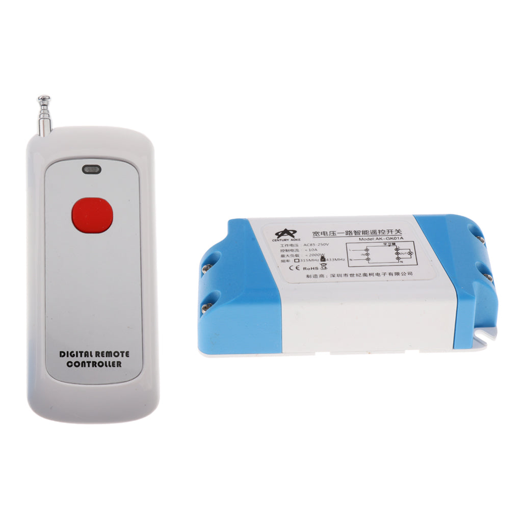 433 Mhz DC 15V-120V Wireless Remote Control Switch Garage Security System