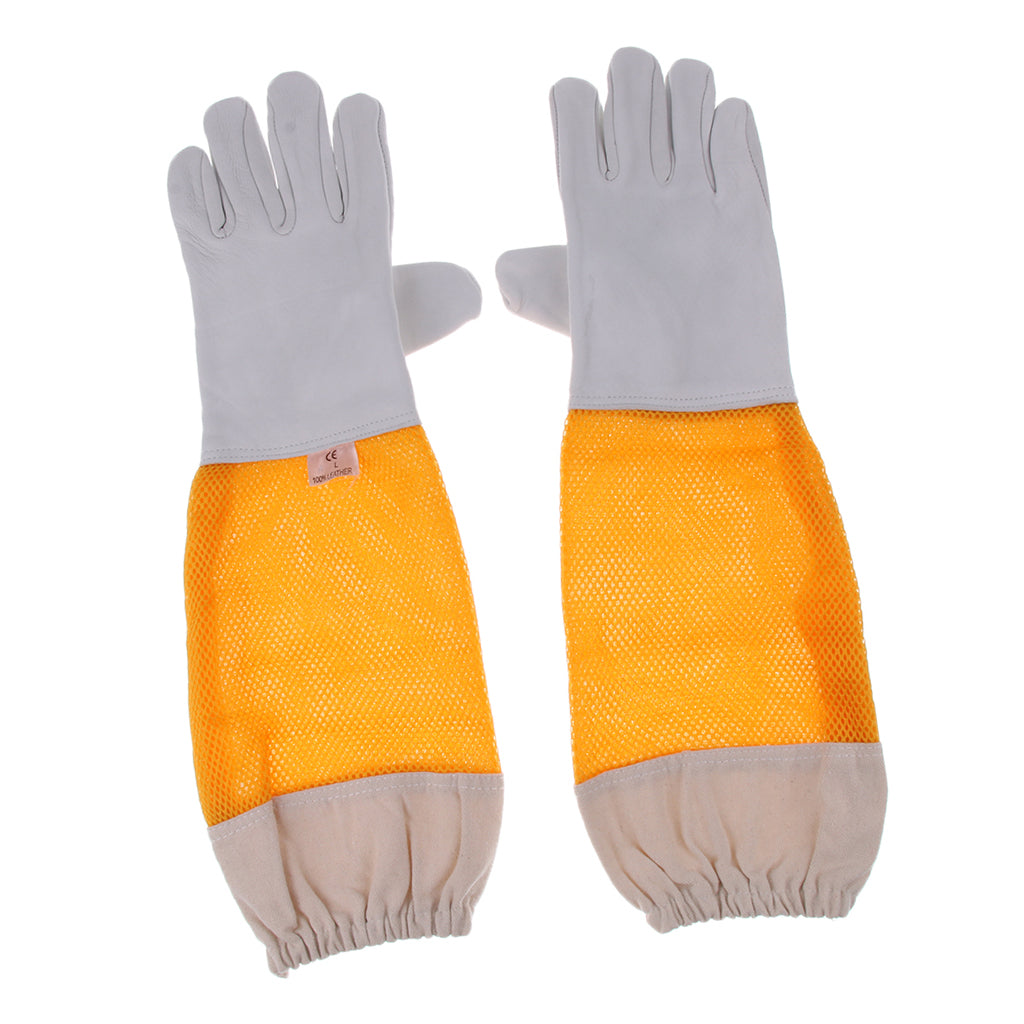 Beekeeping Protective Gloves with Vented Long Sleeves Gloves