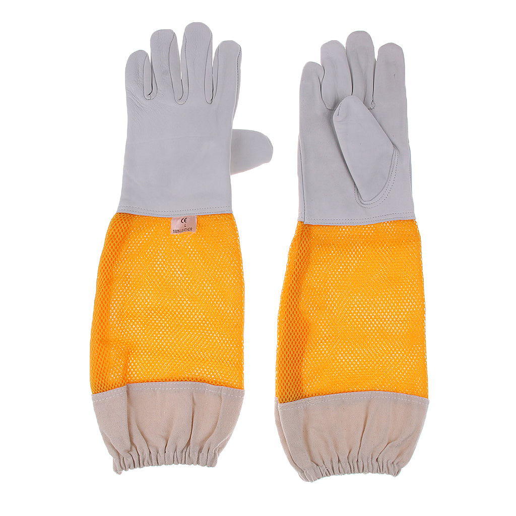 Beekeeping Protective Gloves with Vented Long Sleeves Gloves
