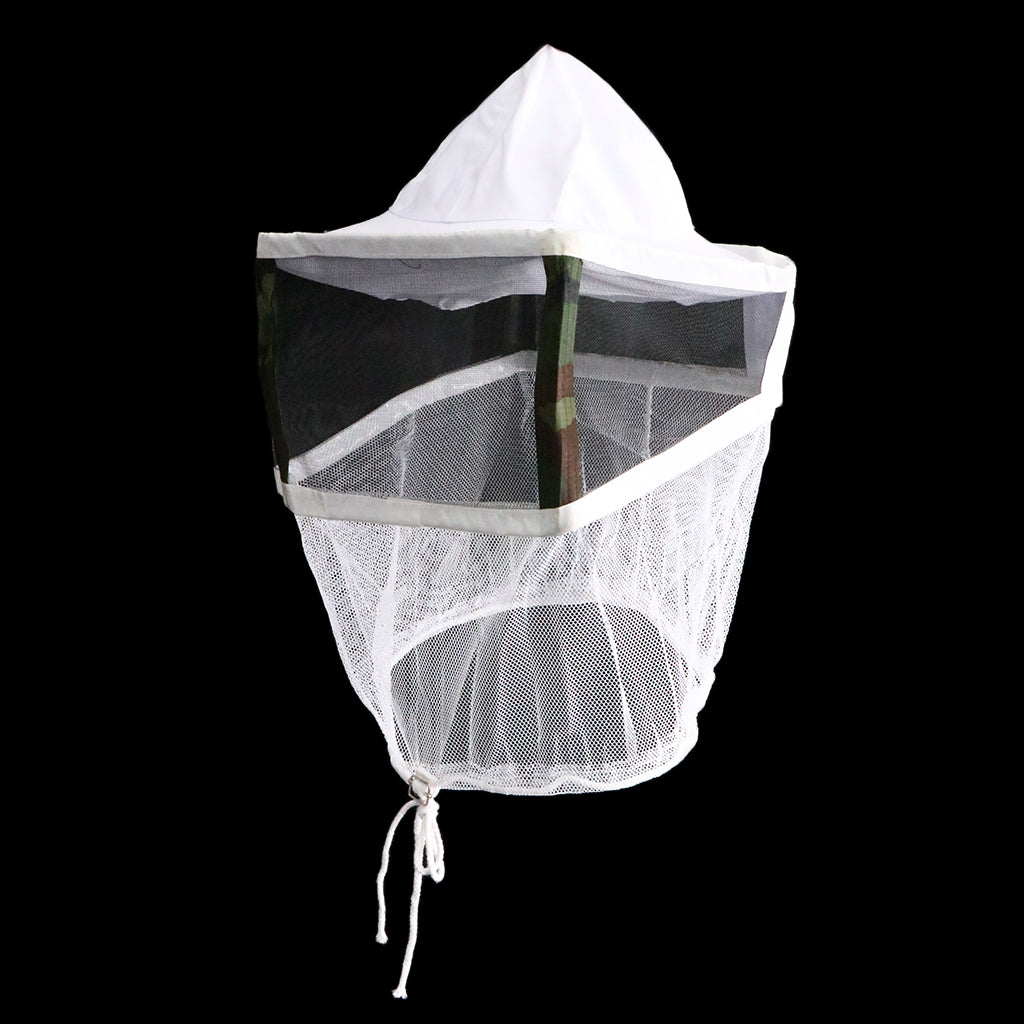 Protective Veil Hat Beekeeping Smock Equipment with Elastic Design White