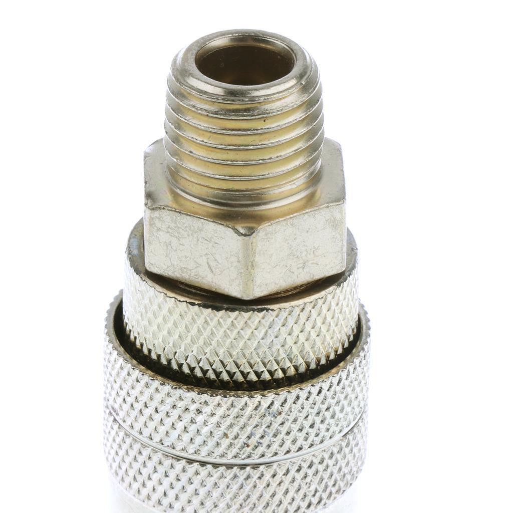 1/4-Inch Pneumatic Fittings Tube Connector Brass Coupling Adapter Thread Coupler