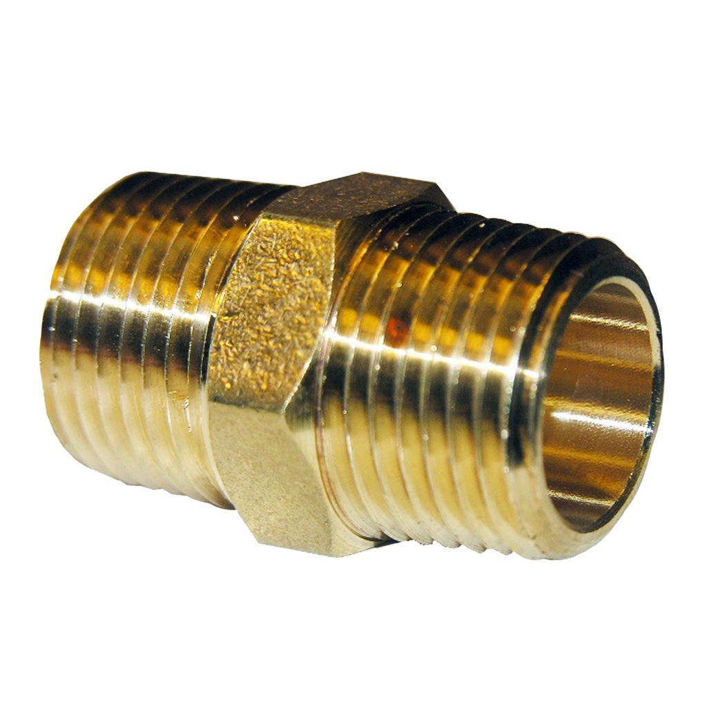 DN15 Adapter Brass Hex Nipple Fitting Pipe Fitting for Air Fuel Gas Water