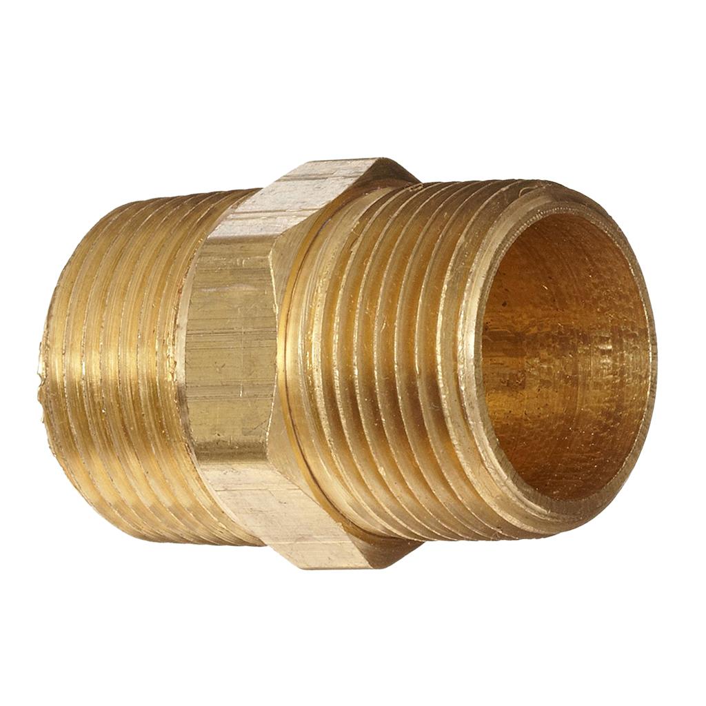 DN15 Adapter Brass Hex Nipple Fitting Pipe Fitting for Air Fuel Gas Water
