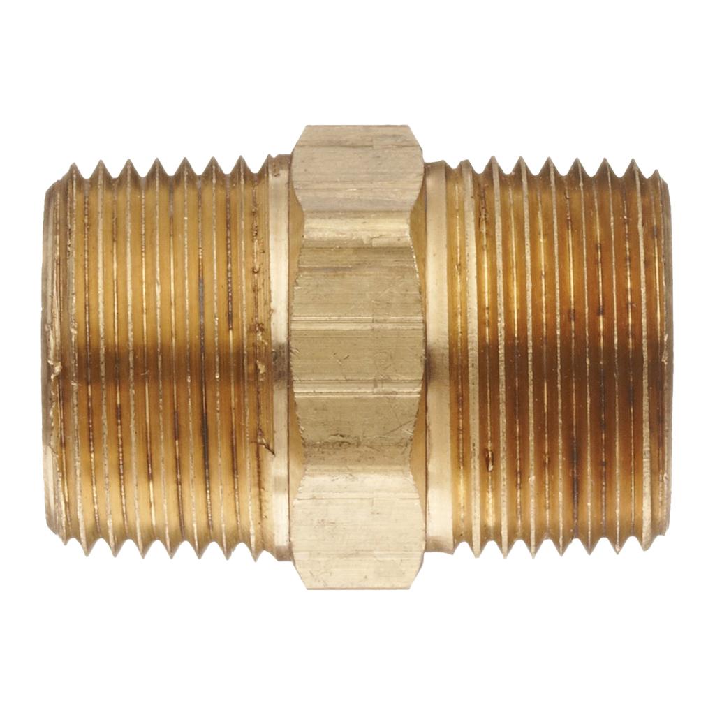 DN15 Adapter Brass Hex Nipple Fitting Pipe Fitting for Air Fuel Gas Water