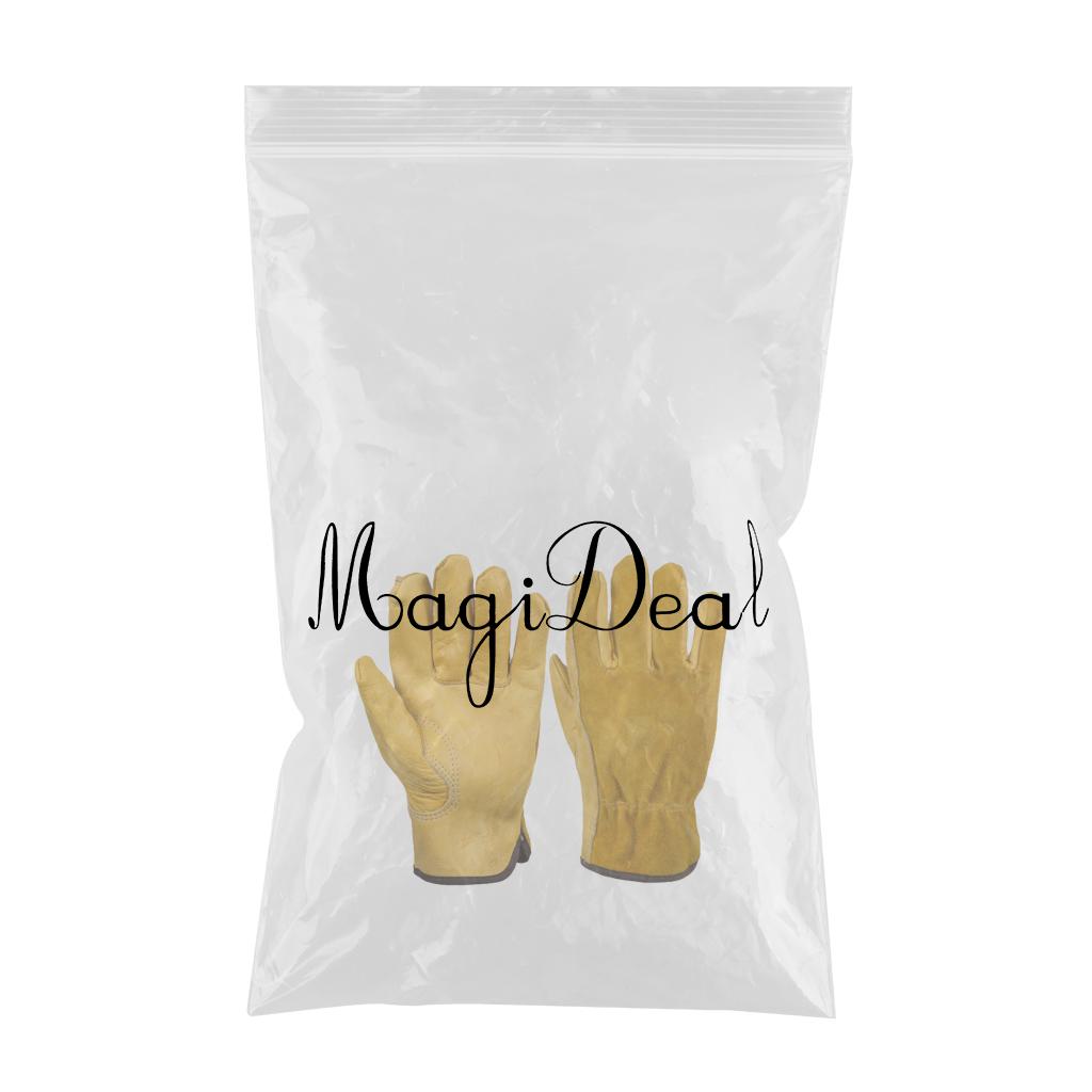 Leather Work Gloves Motorcycle DIY Yardwork Construction M
