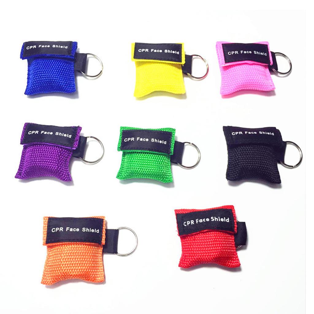CPR Mask Keychain Emergency Survial Rescue Face Shield for First Aid purple