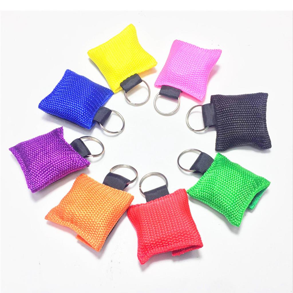 CPR Mask Keychain Emergency Survial Rescue Face Shield for First Aid purple