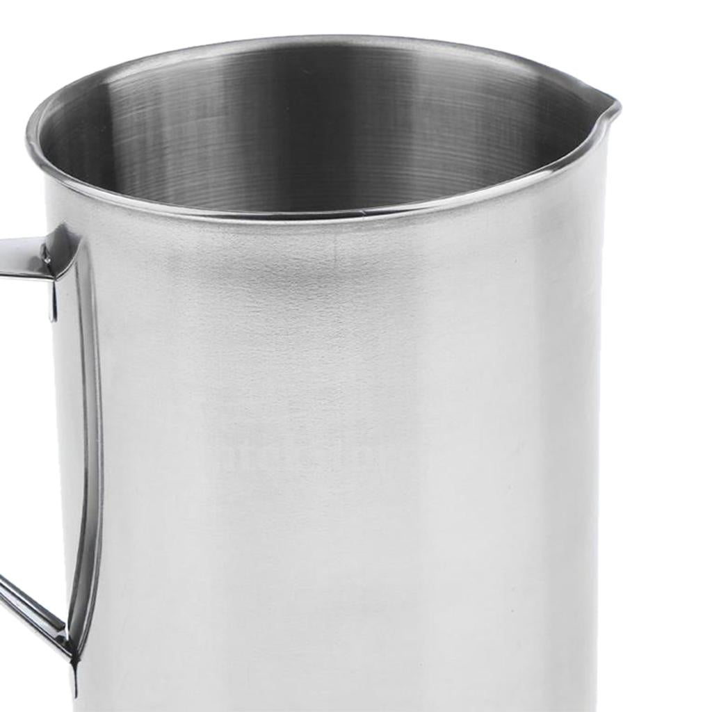 Stainless Steel Laboratory Measuring Cup Mug Beaker Lab Graduated Beaker + Handle 2L