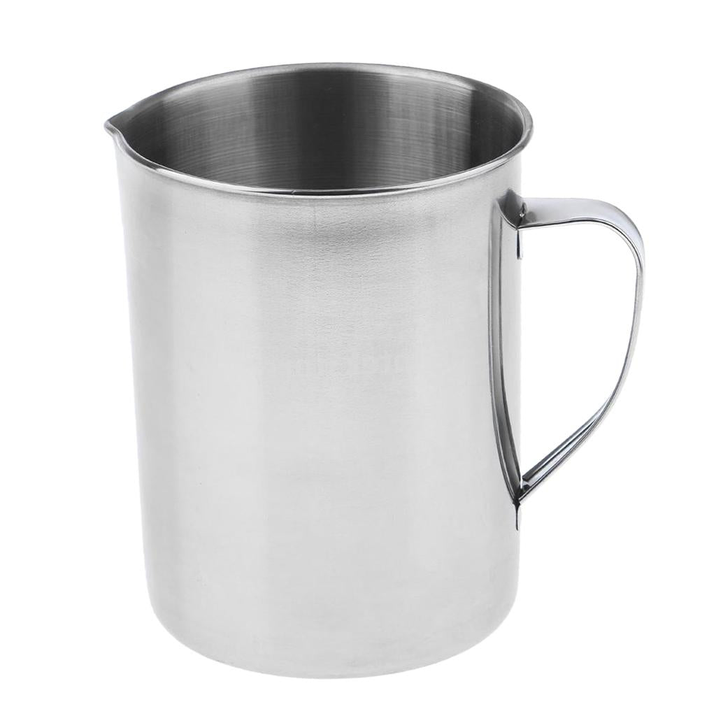 Stainless Steel Laboratory Measuring Cup Mug Beaker Lab Graduated Beaker + Handle 2L