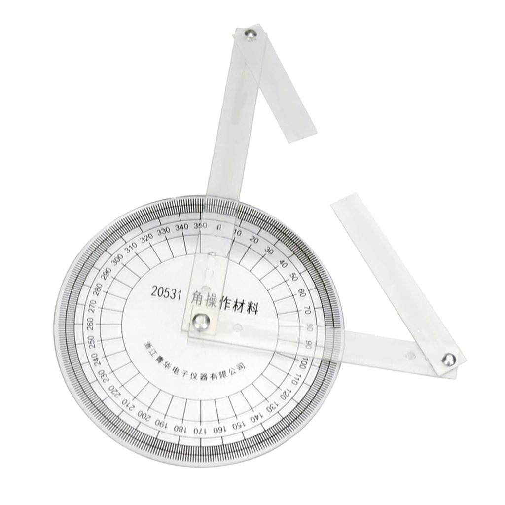 Plastic PVC 360 Degree Protractor Angle Finder with Arm Measuring Ruler Tool