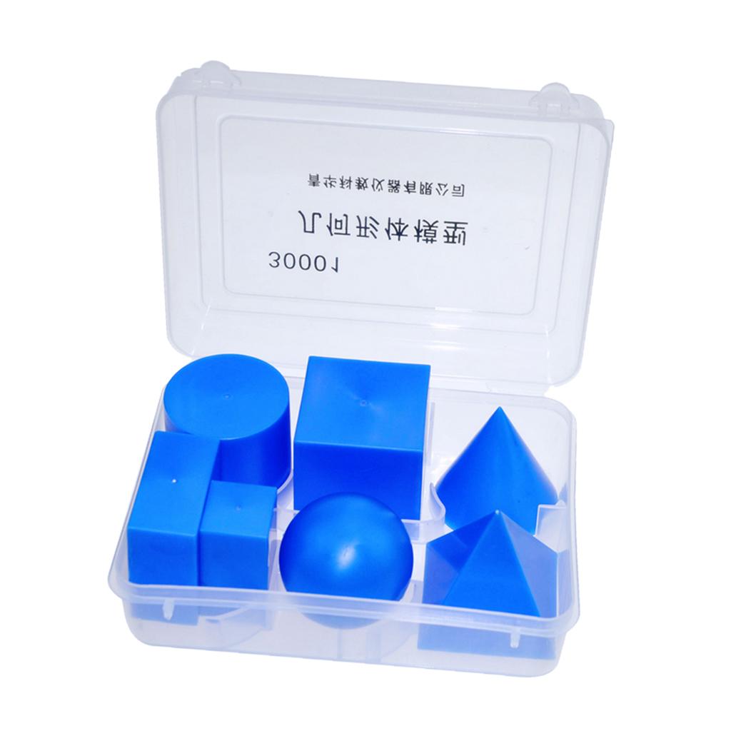 Set Of 7 Pieces Geometric Shapes 3D Solids Preschool School Learning Tools
