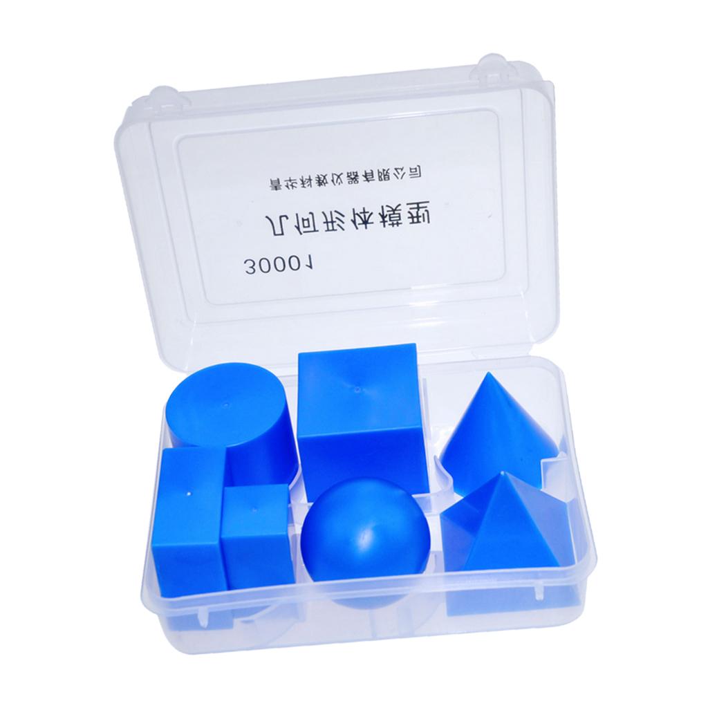 Set Of 7 Pieces Geometric Shapes 3D Solids Preschool School Learning Tools