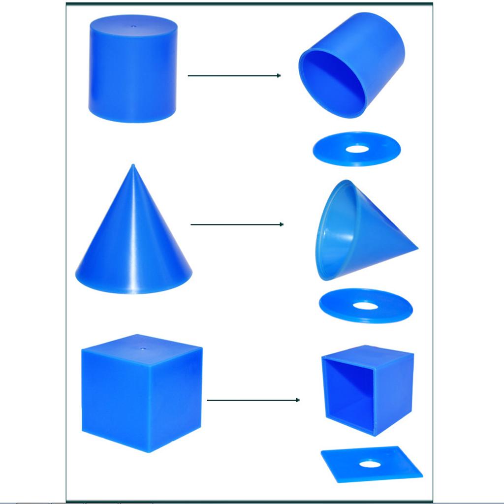 Set Of 7 Pieces Geometric Shapes 3D Solids Preschool School Learning Tools