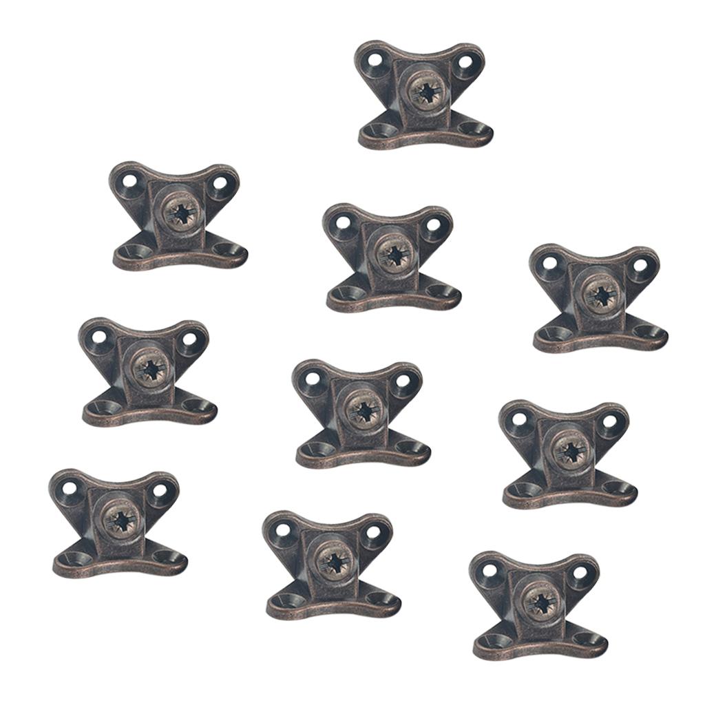 10 Pieces Corner Brace Joints Right Angle Shelf Bracket Supports -Copper