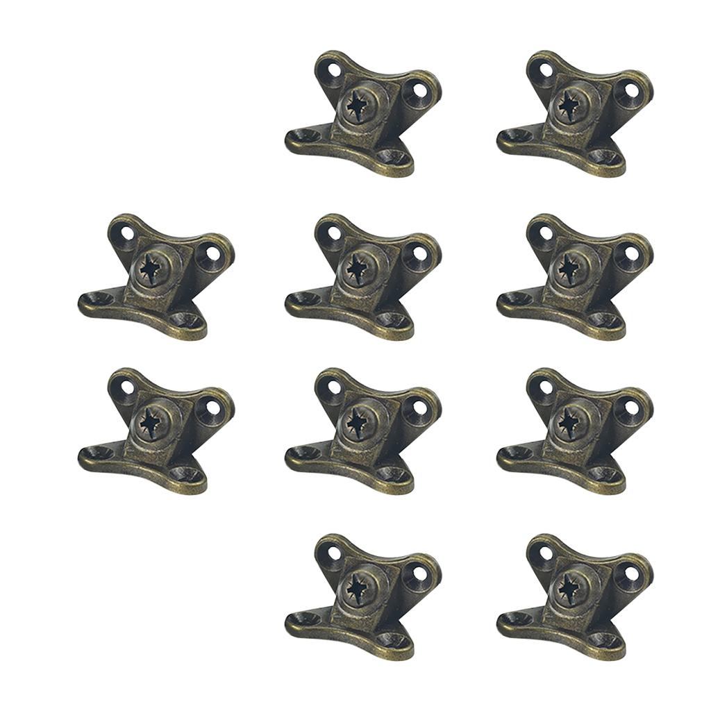 10 Pieces Corner Brace Joints Right Angle Shelf Bracket Supports -Bronze