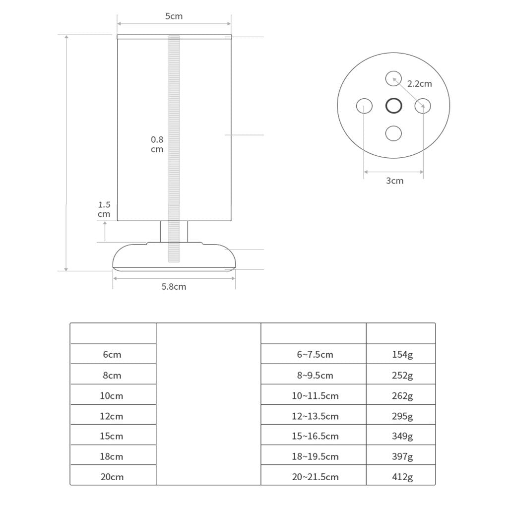 Metal Furniture Legs Cabinet Bed Table Desk Lounge Sofa Leg Stand Feet 200mm