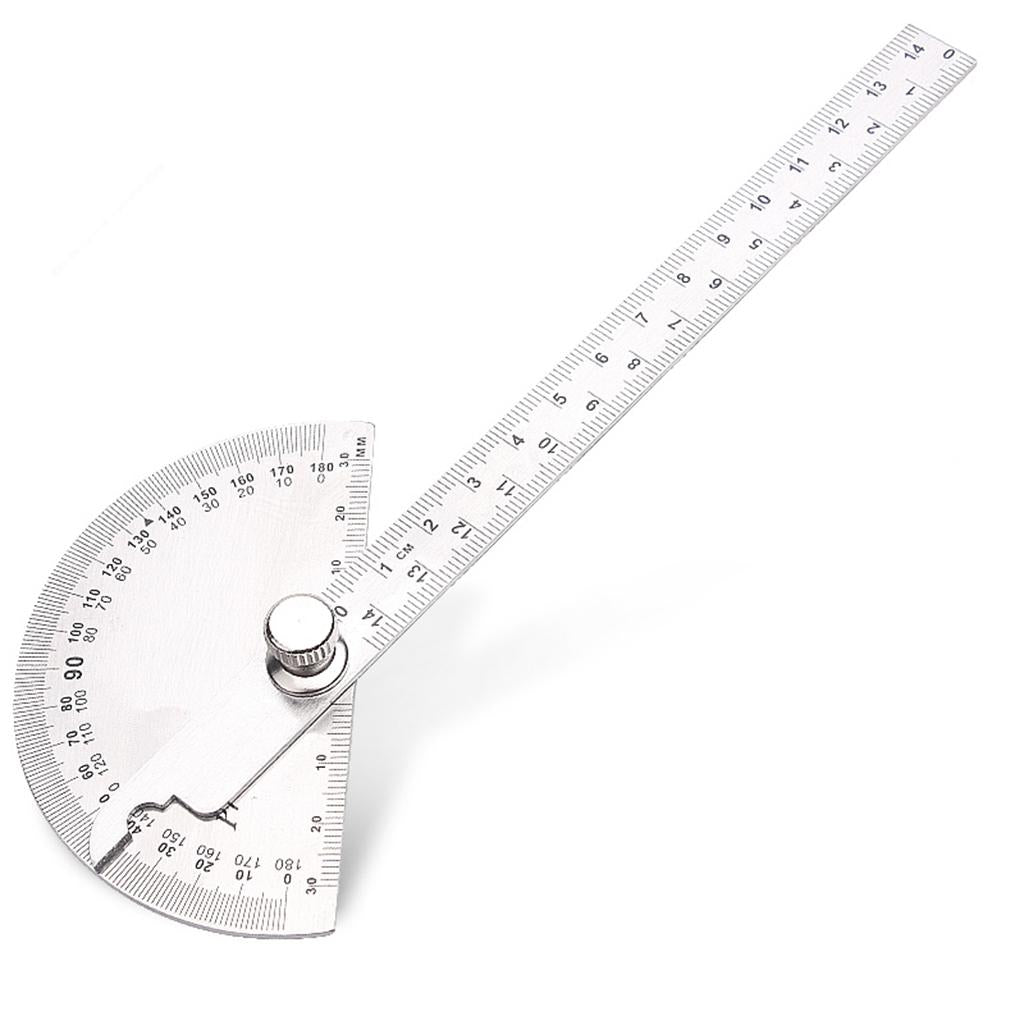 Stainless Steel 180° Protractor Rotary Angle Rule Finder Arm Ruler 0-150mm