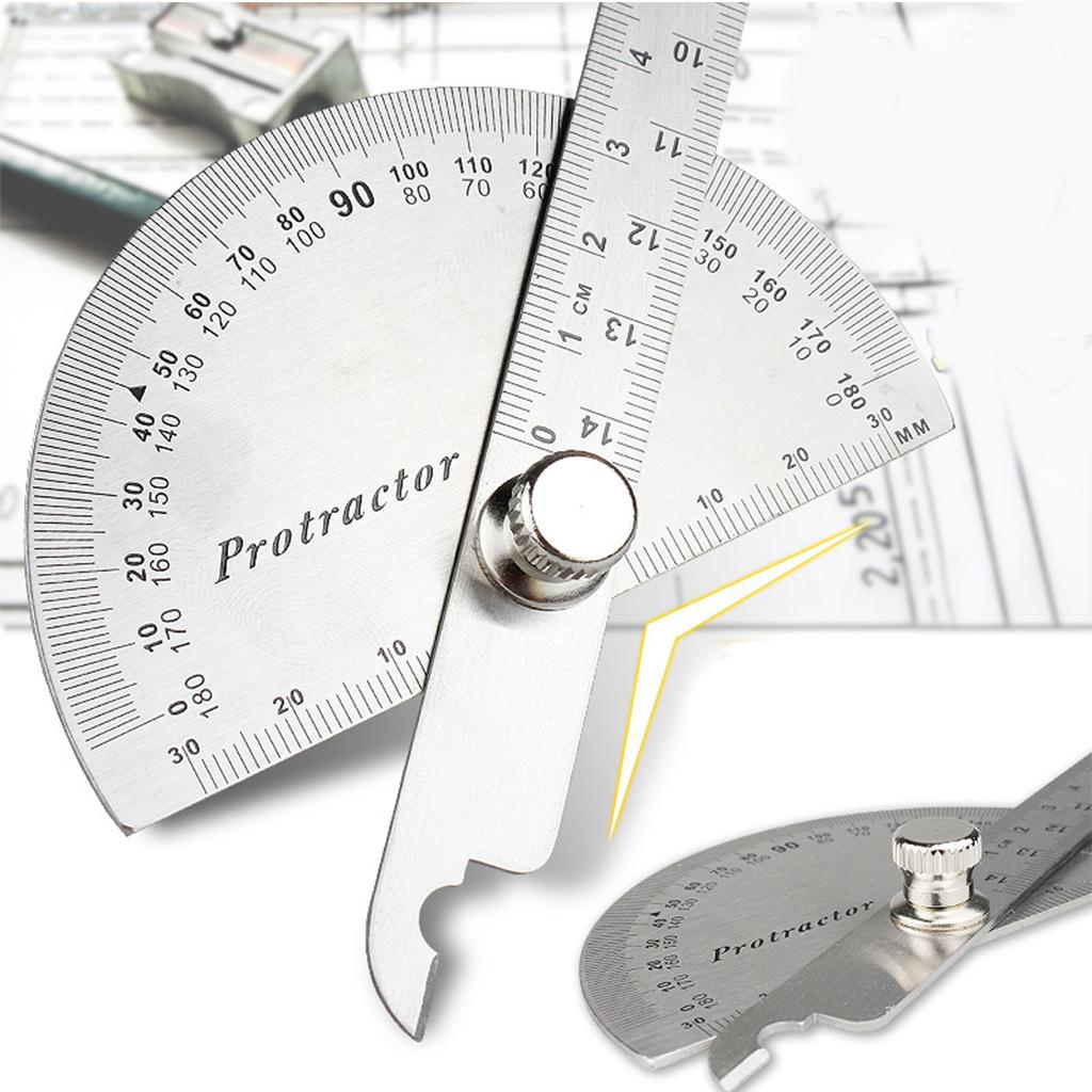 Stainless Steel 180° Protractor Rotary Angle Rule Finder Arm Ruler 0-150mm