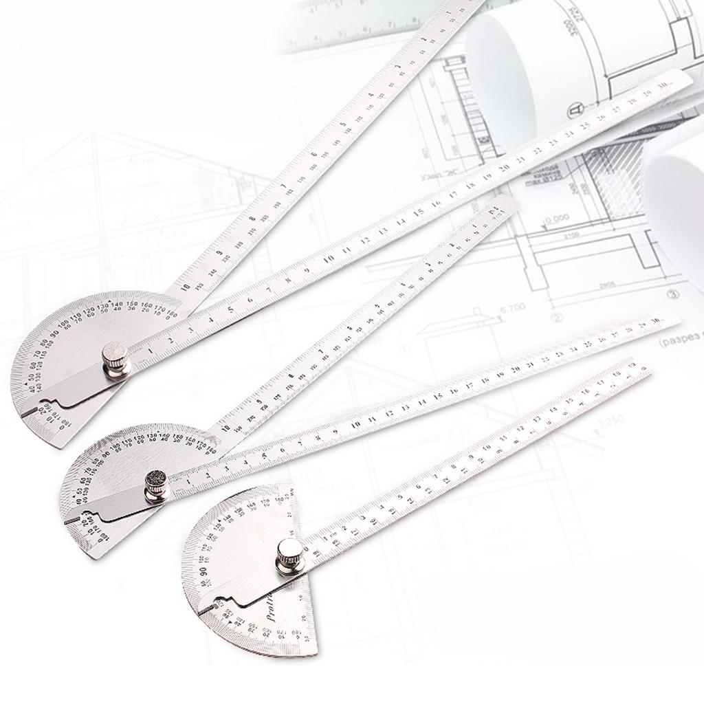 Stainless Steel 180° Protractor Rotary Angle Rule Finder Arm Ruler 0-150mm