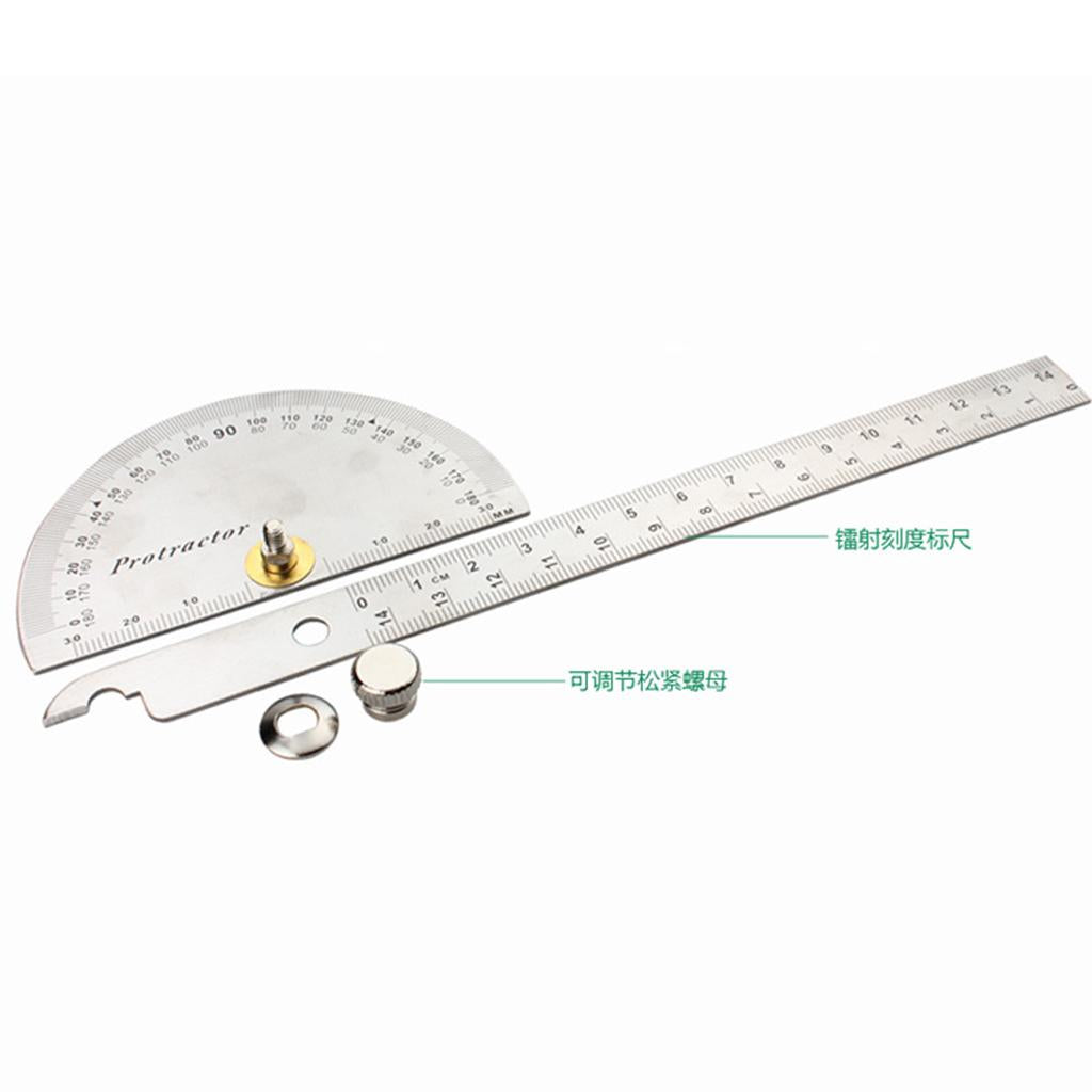 Stainless Steel 180° Protractor Rotary Angle Rule Finder Arm Ruler 0-150mm