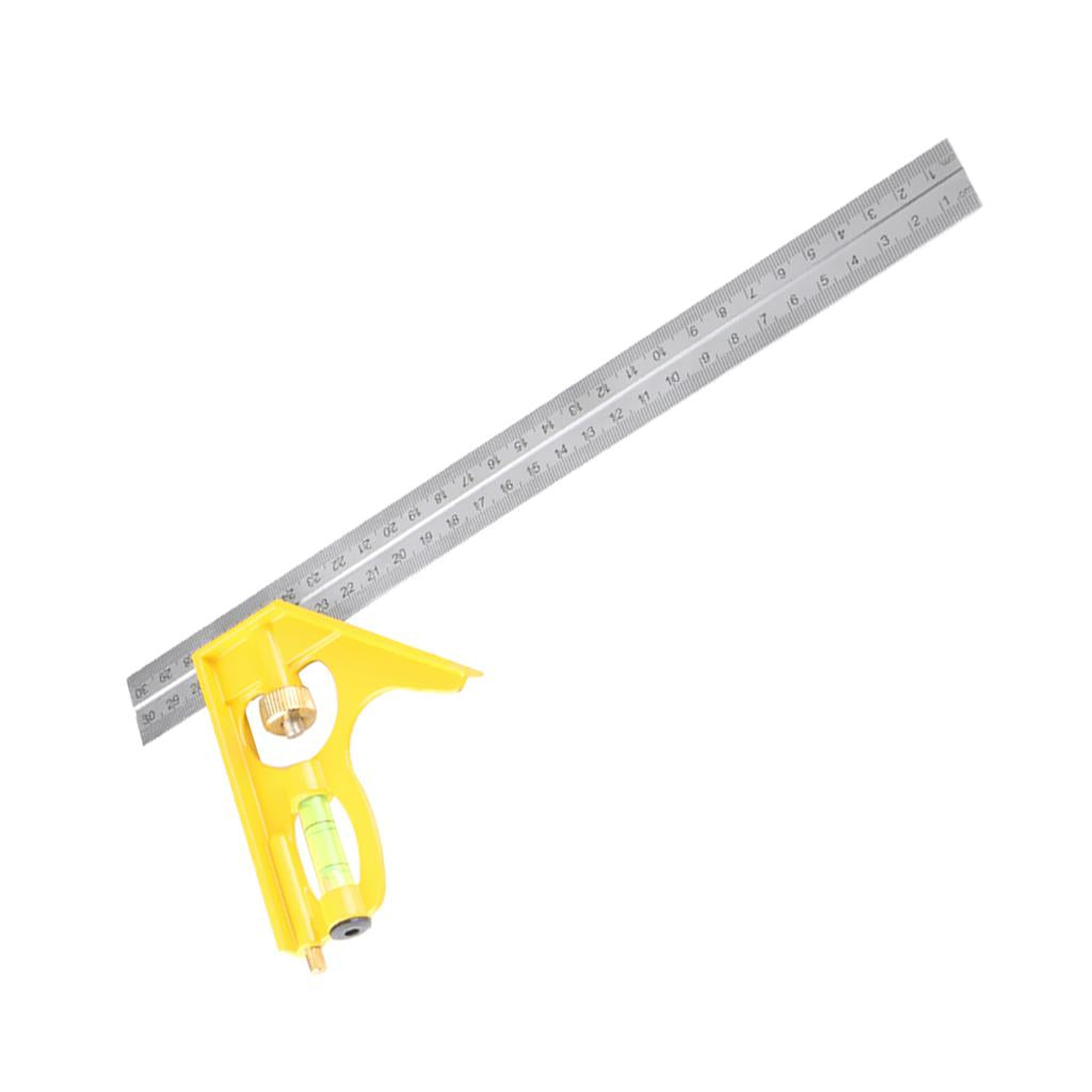 12" Stainless Steel Combination Square Ruler Machinist Measuring Ruler Angle
