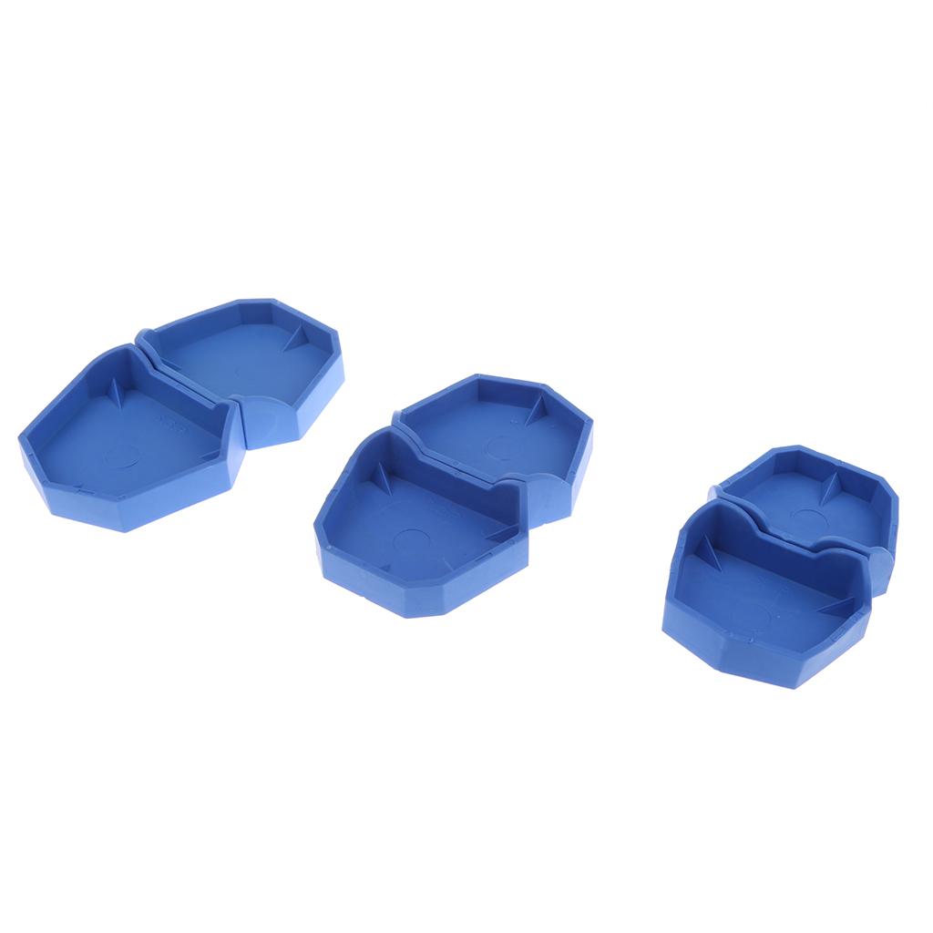 6 Pieces Dental Lab Plaster Model Former Base Molds Tool Tray Blue Silicone