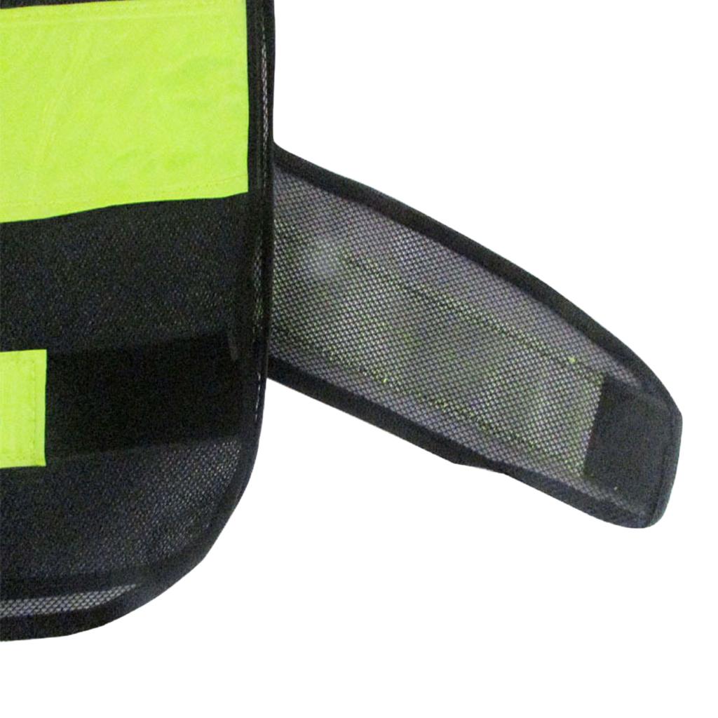 Adjustable Safety Vest Reflective Jacket Security Waistcoat Vest -Black