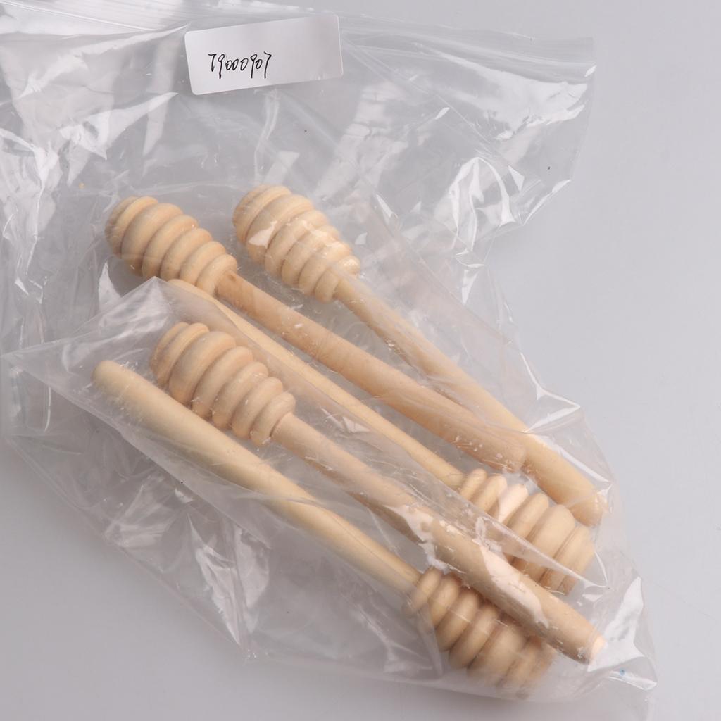 3x5 Pieces Wooden Honey Stirring Sticks Jam Muddler Kitchen Cooking Rods Tool